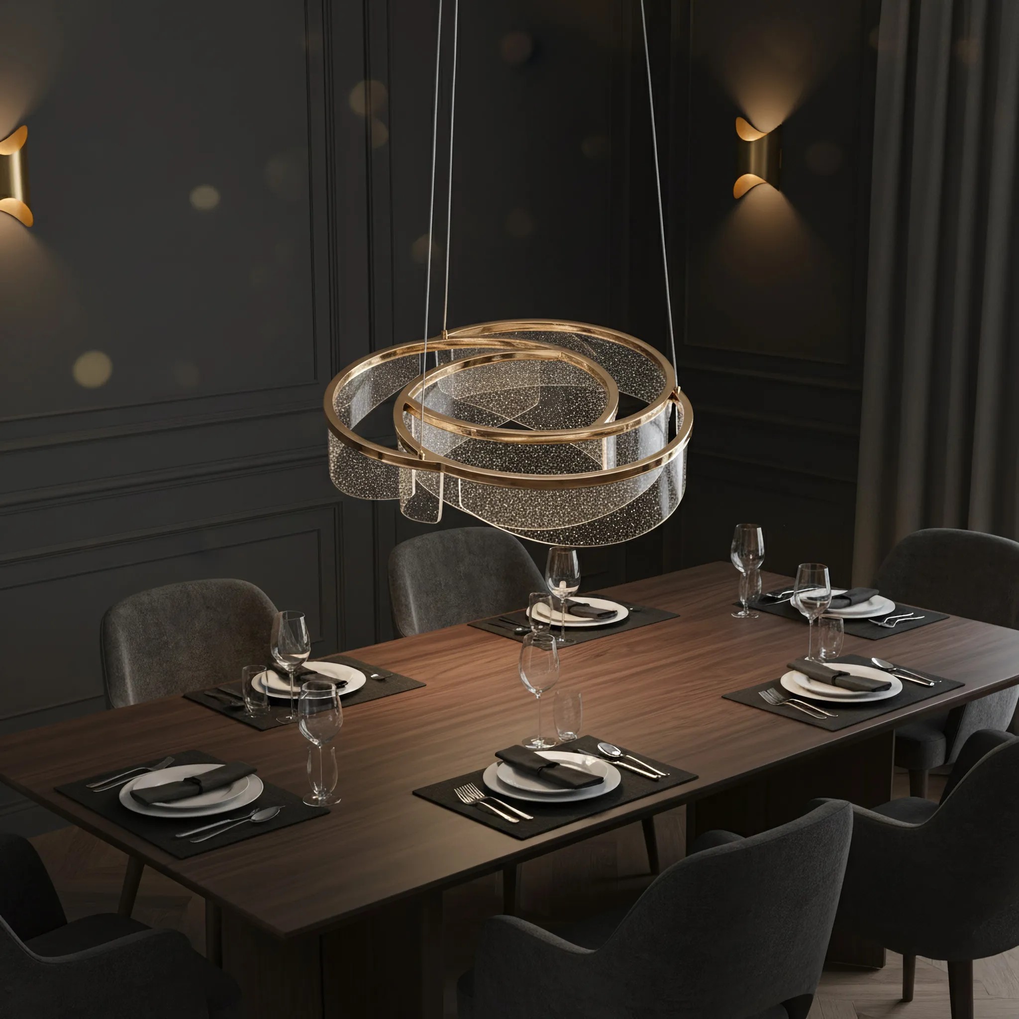 Pakabinamas šviestuvas Toolight Šviestuvas LED G138-CP 50cm Gold aprašymas - Prekės nuotrauka