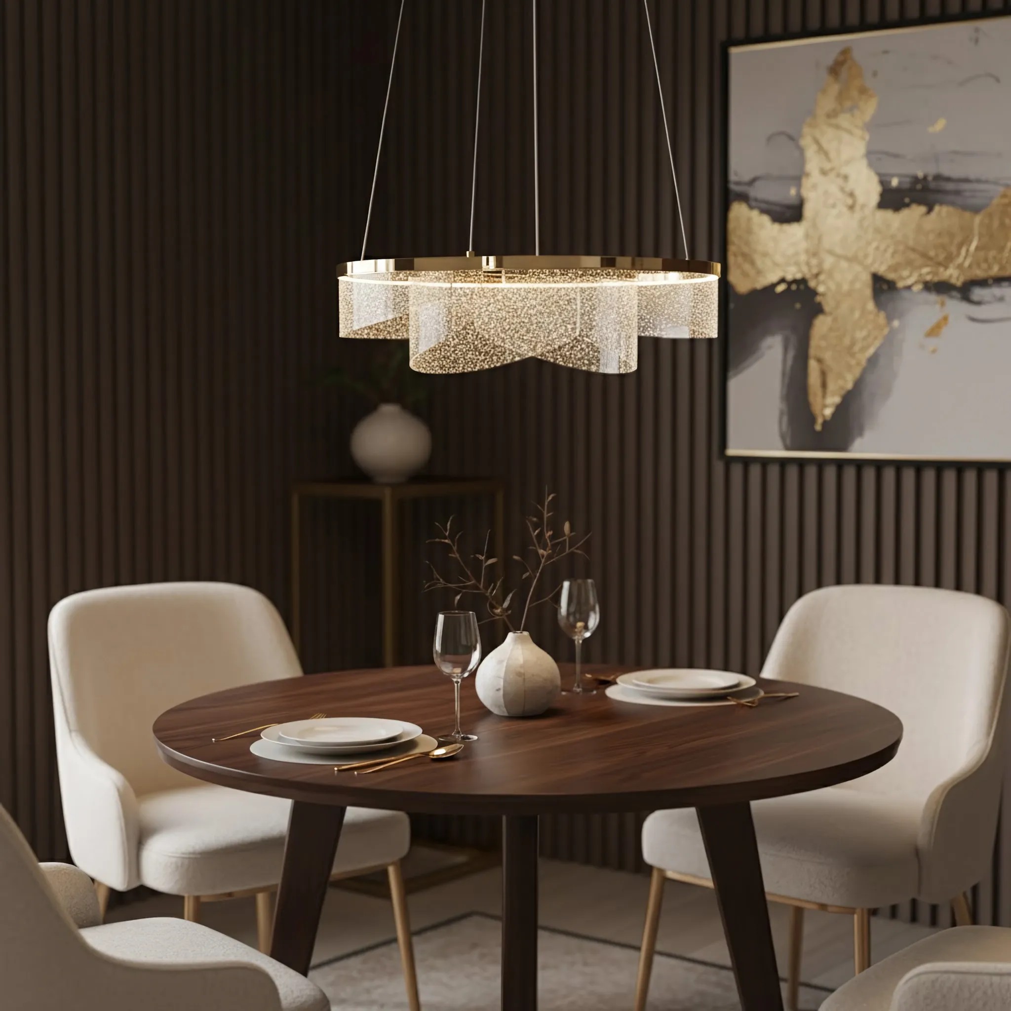 Pakabinamas šviestuvas Toolight Šviestuvas LED G138-CP 50cm Gold aprašymas - Prekės nuotrauka