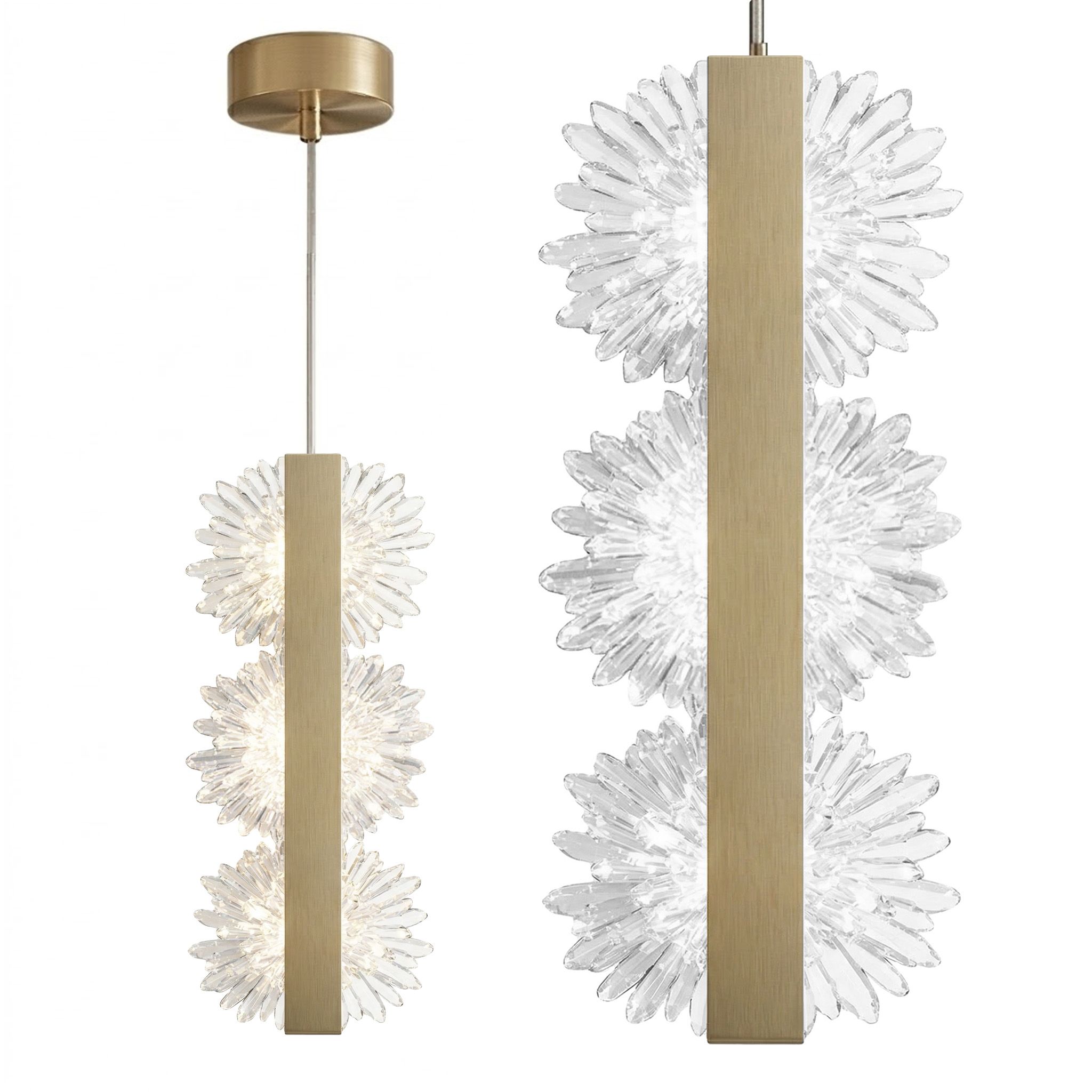 Pakabinamas šviestuvas Toolight Šviestuvas LED G150-3CP Gold aprašymas - Prekės nuotrauka