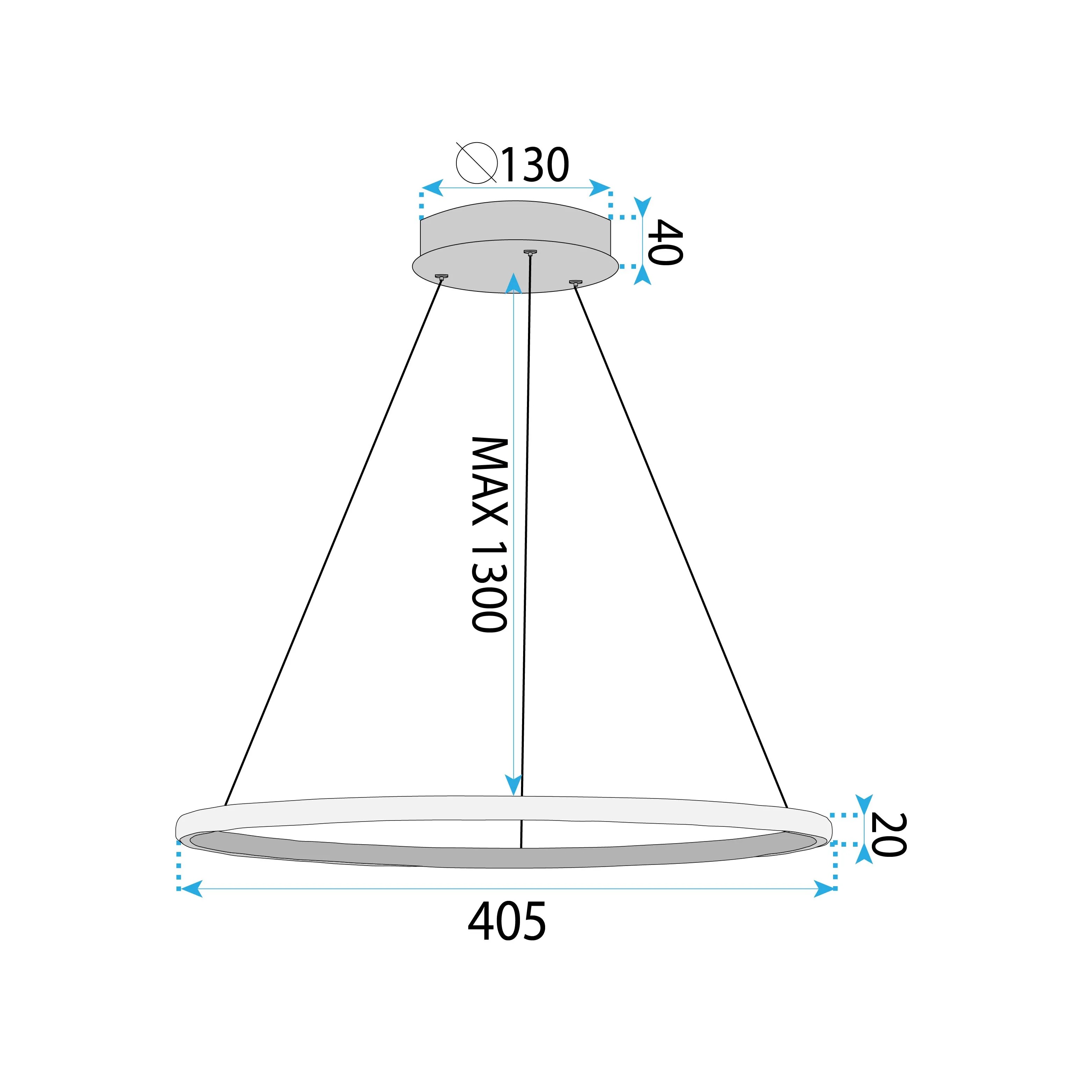 Pakabinamas šviestuvas Toolight šviestuvas LED LHJ011-CP 40cm Juodas aprašymas - Prekės nuotrauka