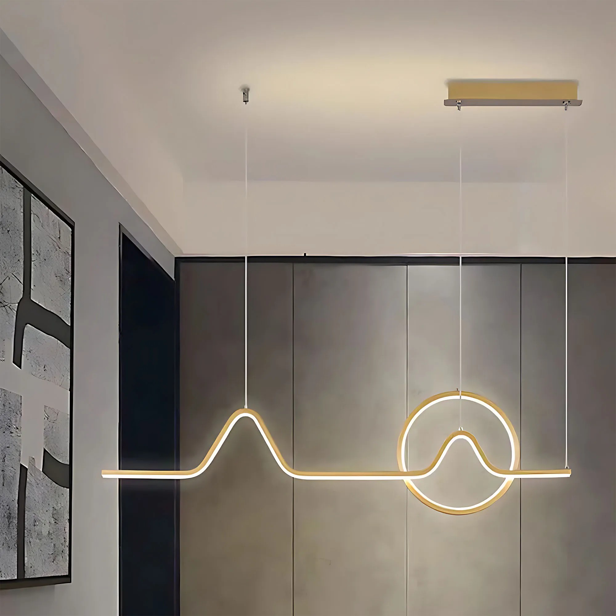 Pakabinamas šviestuvas Toolight šviestuvas LED LHJ022-CP 120 cm GOLD aprašymas - Prekės nuotrauka