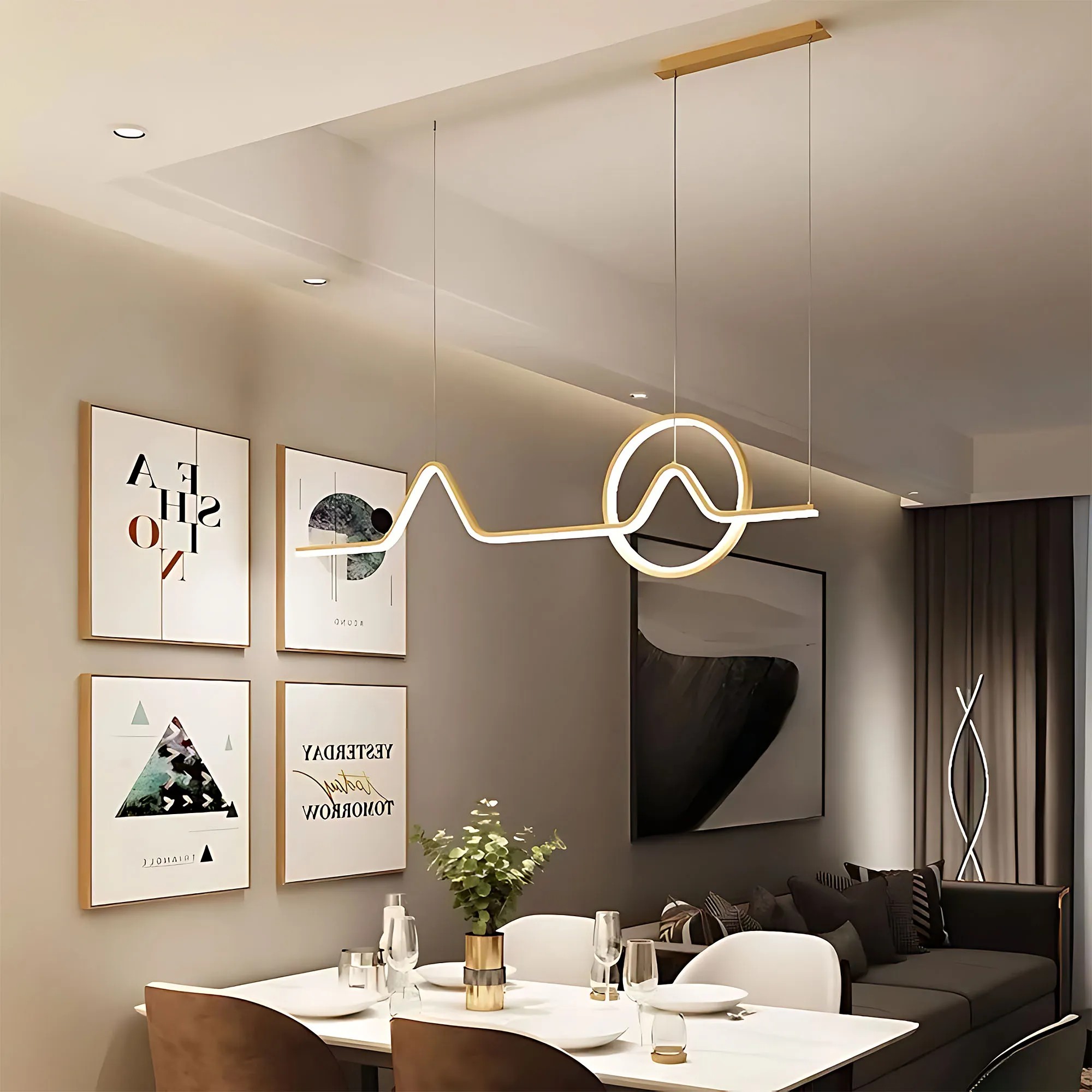 Pakabinamas šviestuvas Toolight šviestuvas LED LHJ022-CP 120 cm GOLD aprašymas - Prekės nuotrauka