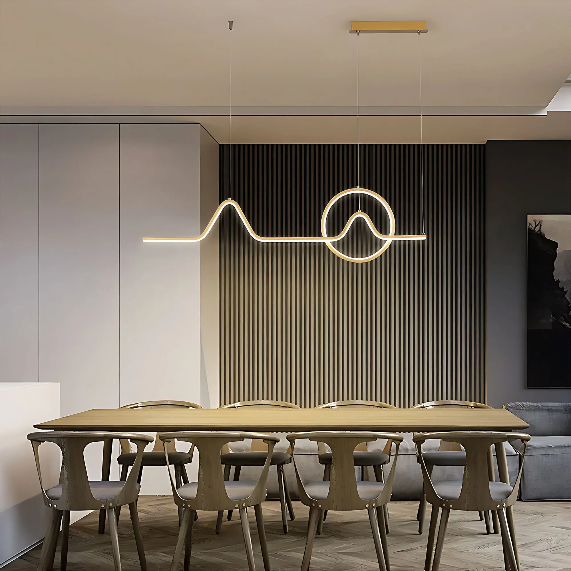 Pakabinamas šviestuvas Toolight šviestuvas LED LHJ022-CP 120 cm GOLD aprašymas - Prekės nuotrauka