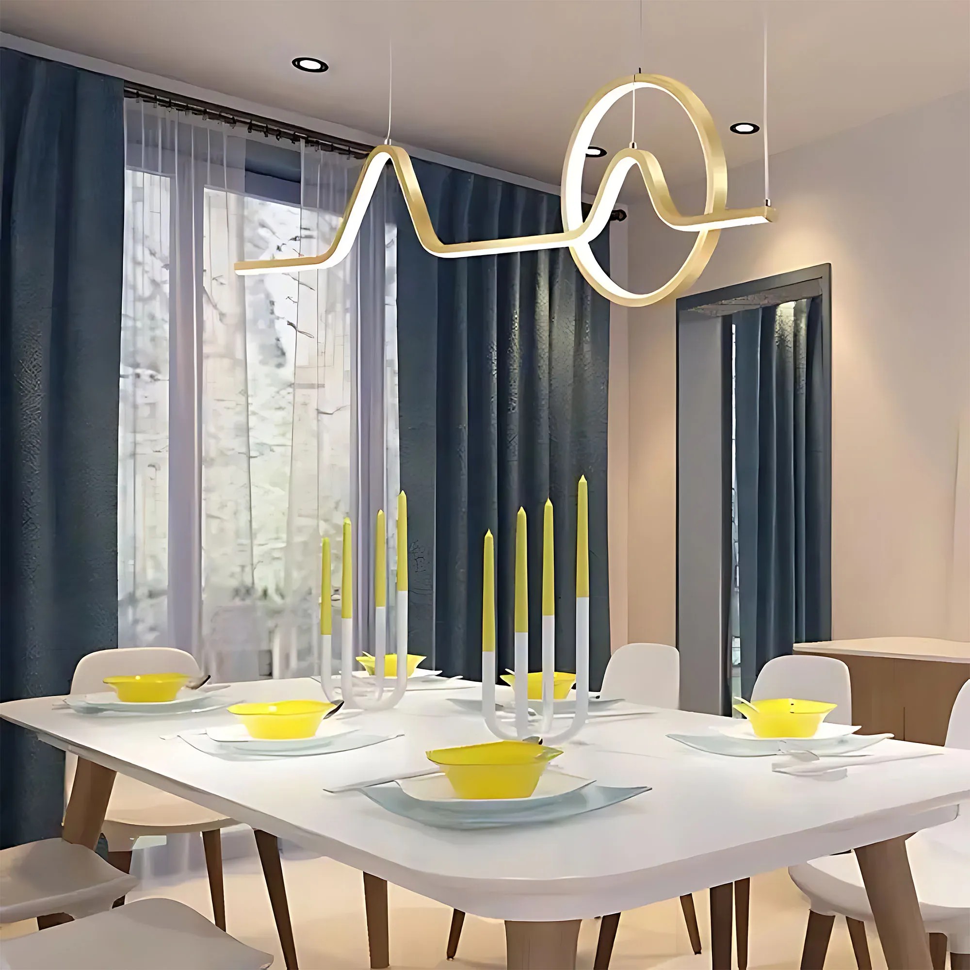 Pakabinamas šviestuvas Toolight šviestuvas LED LHJ022-CP 120 cm GOLD aprašymas - Prekės nuotrauka