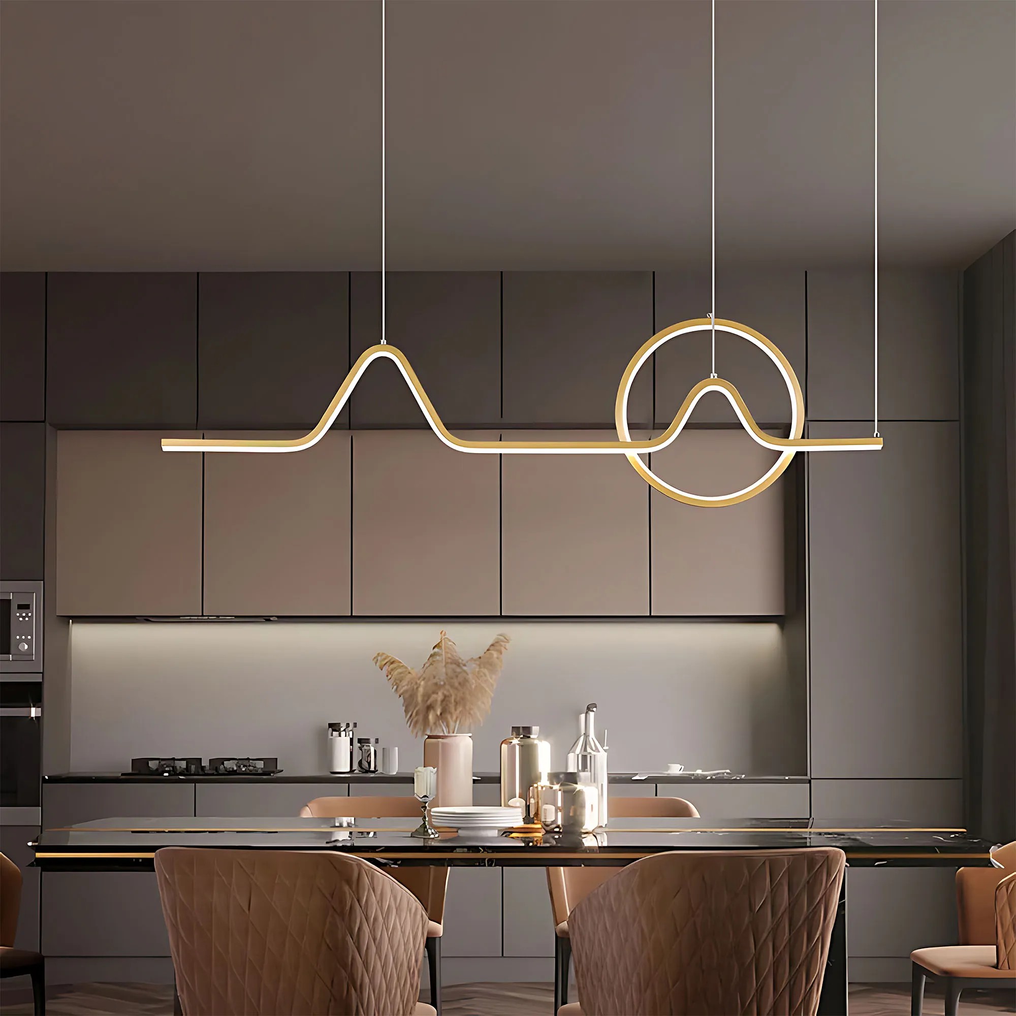 Pakabinamas šviestuvas Toolight šviestuvas LED LHJ022-CP 120 cm GOLD aprašymas - Prekės nuotrauka