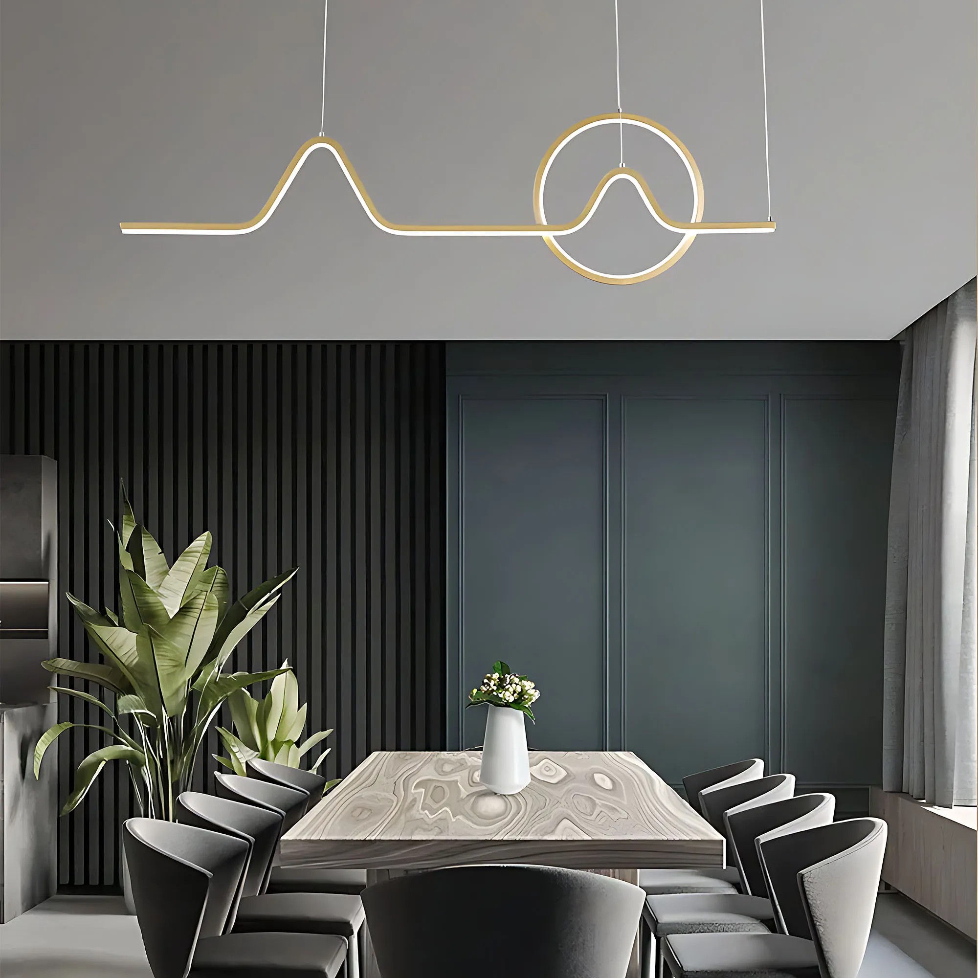 Pakabinamas šviestuvas Toolight šviestuvas LED LHJ022-CP 120 cm GOLD aprašymas - Prekės nuotrauka