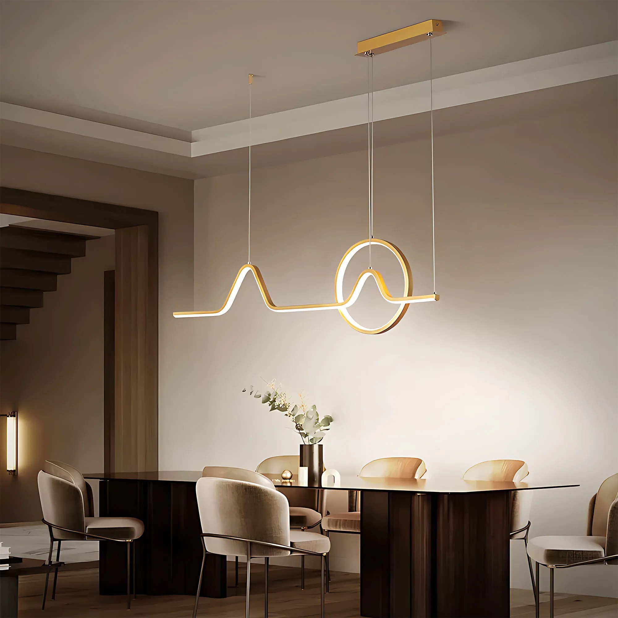 Pakabinamas šviestuvas Toolight šviestuvas LED LHJ022-CP 120 cm GOLD aprašymas - Prekės nuotrauka