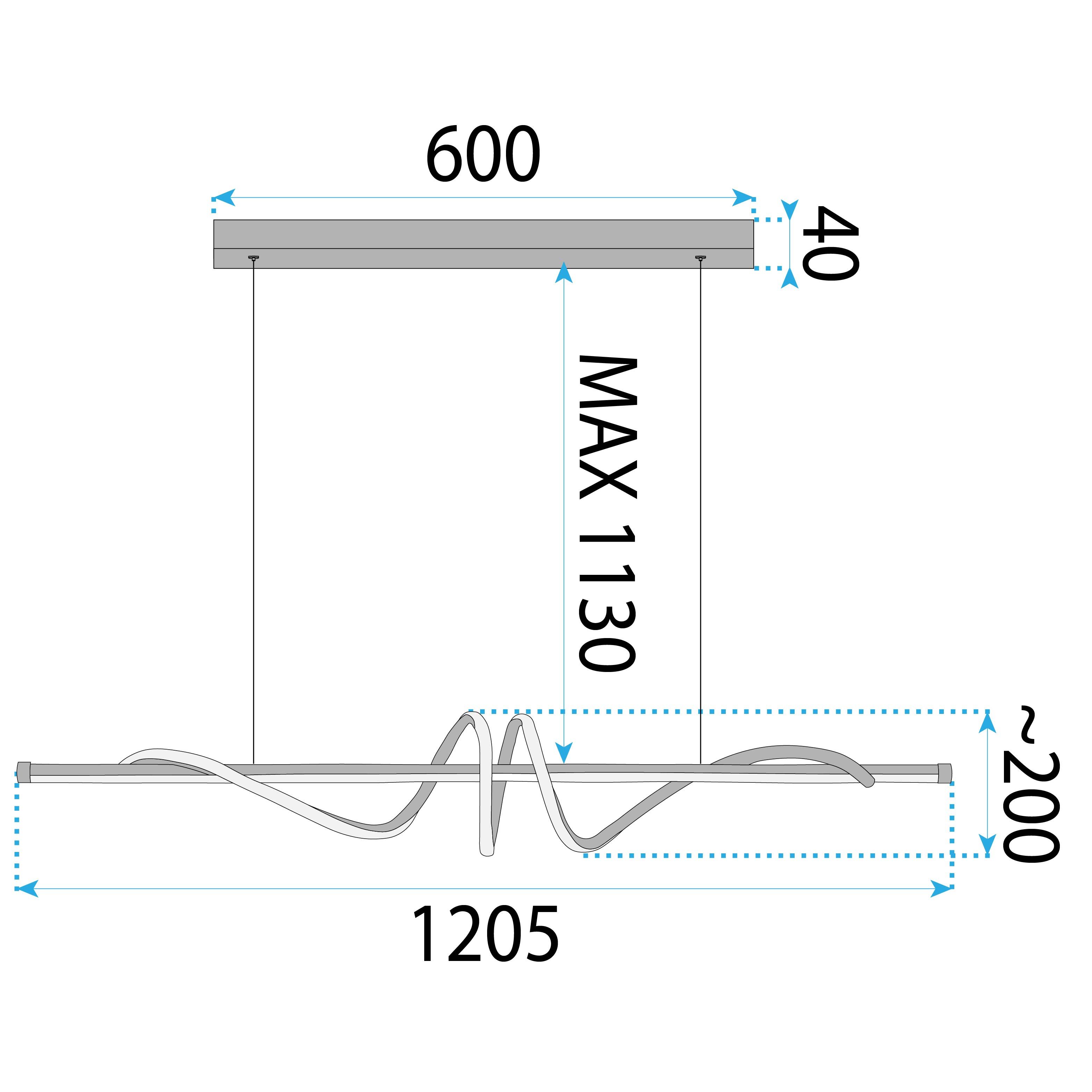 Lubinis šviestuvas Toolight Šviestuvas Led Lhj024-cp 120 Cm Gold aprašymas - Prekės nuotrauka