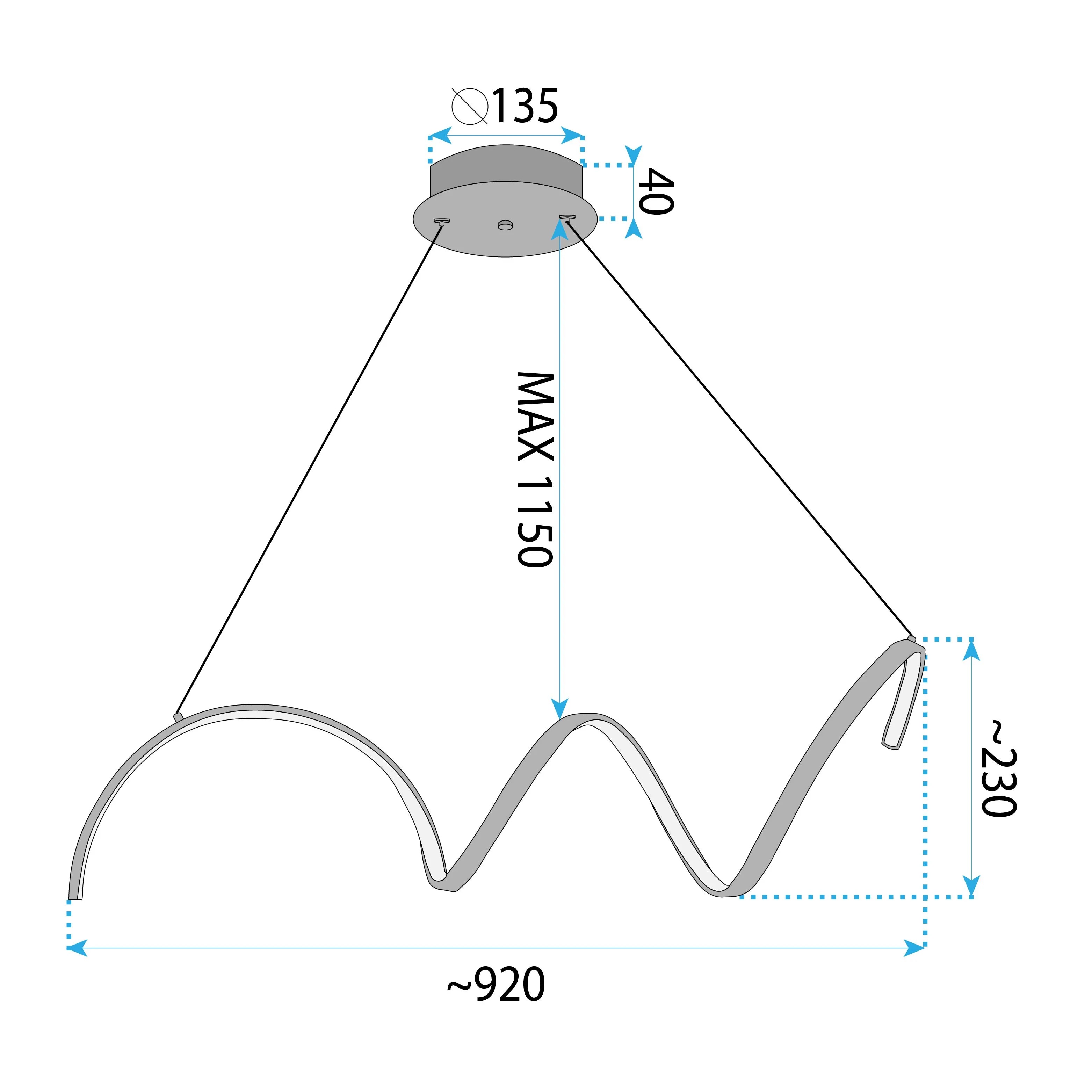 Pakabinamas šviestuvas Toolight šviestuvas LED LHJ025-CP CHROME aprašymas - Prekės nuotrauka