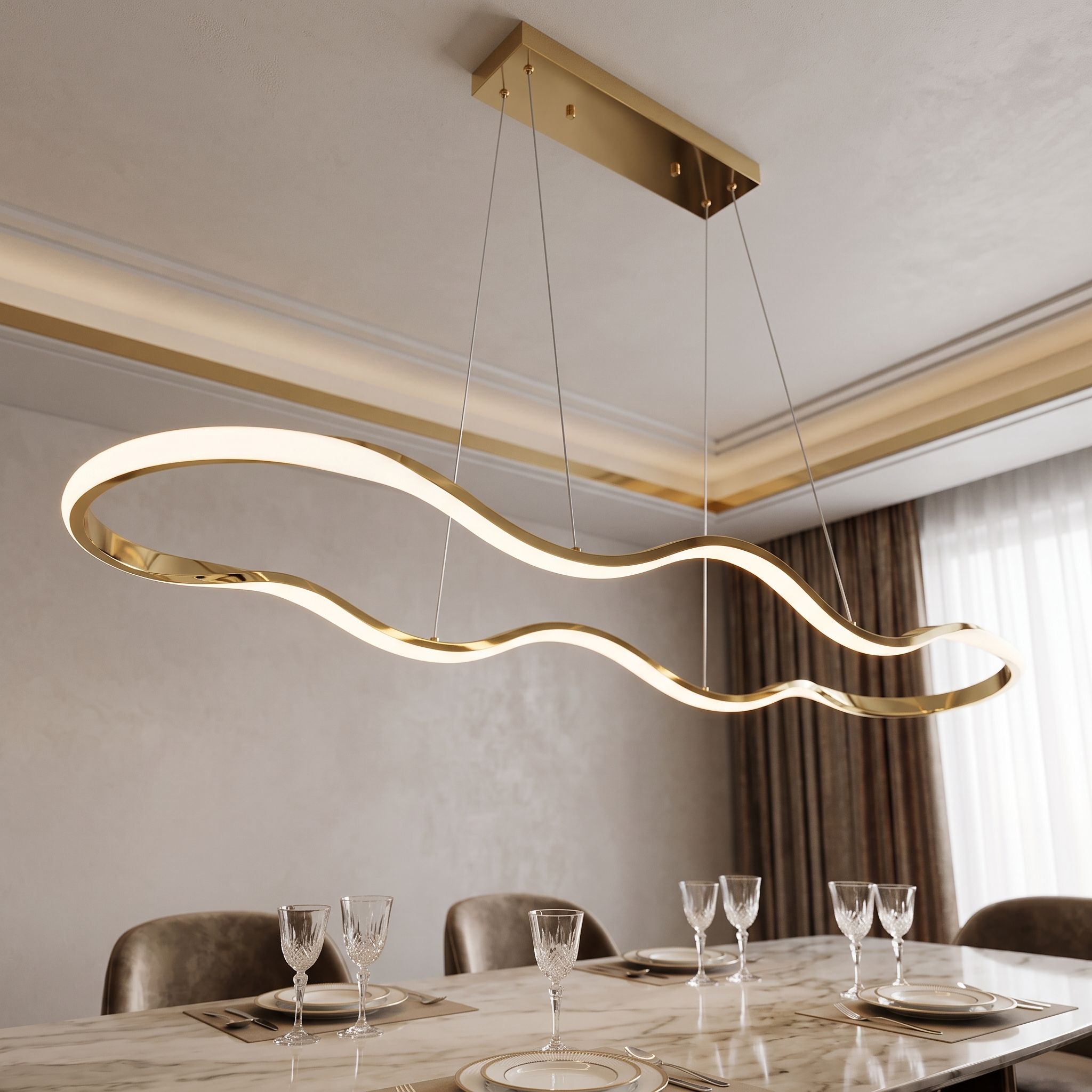 Pakabinamas šviestuvas Toolight šviestuvas LED LHJ028-CP GOLD aprašymas - Prekės nuotrauka