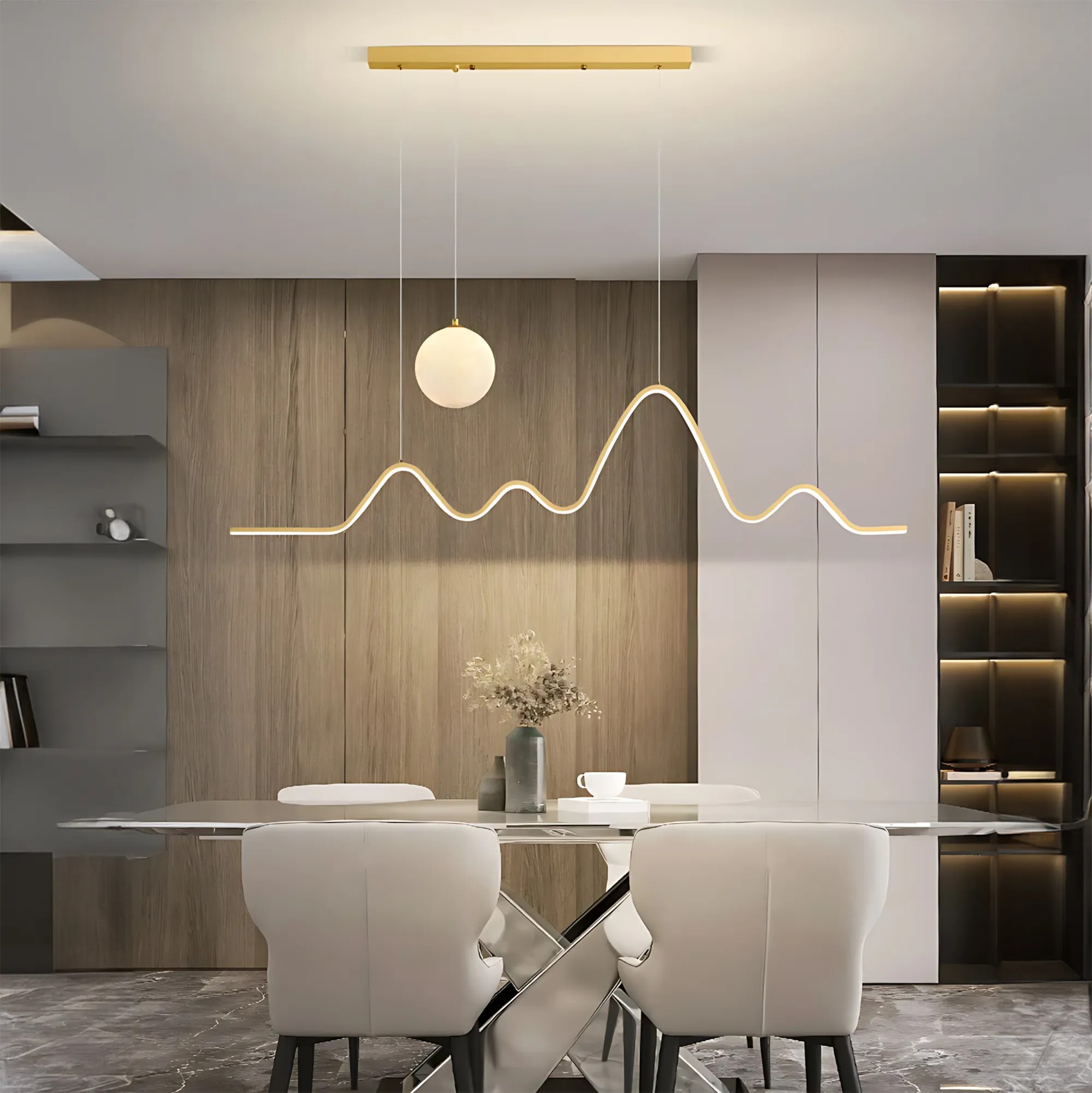 Pakabinamas šviestuvas Toolight šviestuvas LED LHJ034-CP BRUSH GOLD aprašymas - Prekės nuotrauka