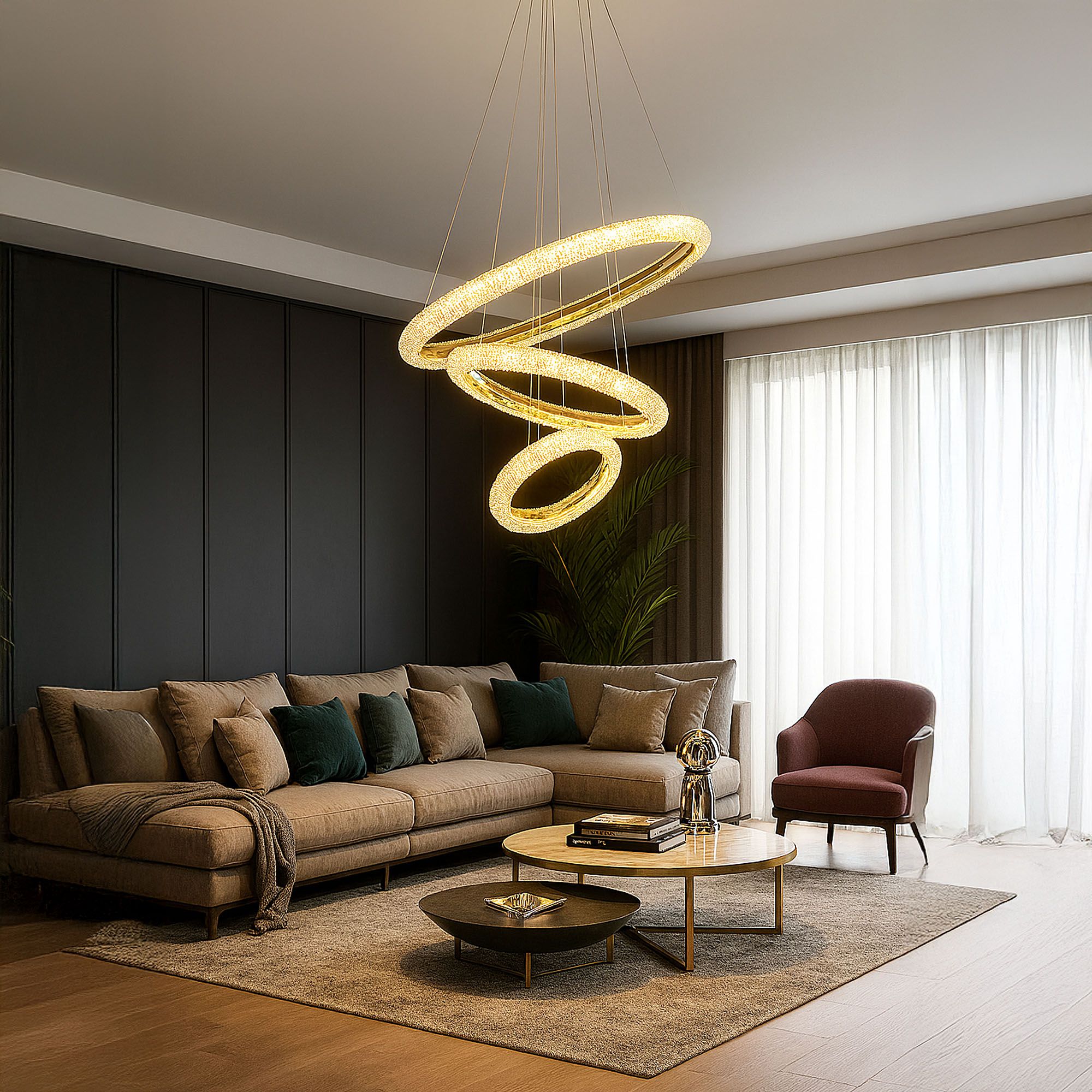 Lubinis šviestuvas Toolight Šviestuvas Led Lhj042-cp3 Gold aprašymas - Prekės nuotrauka