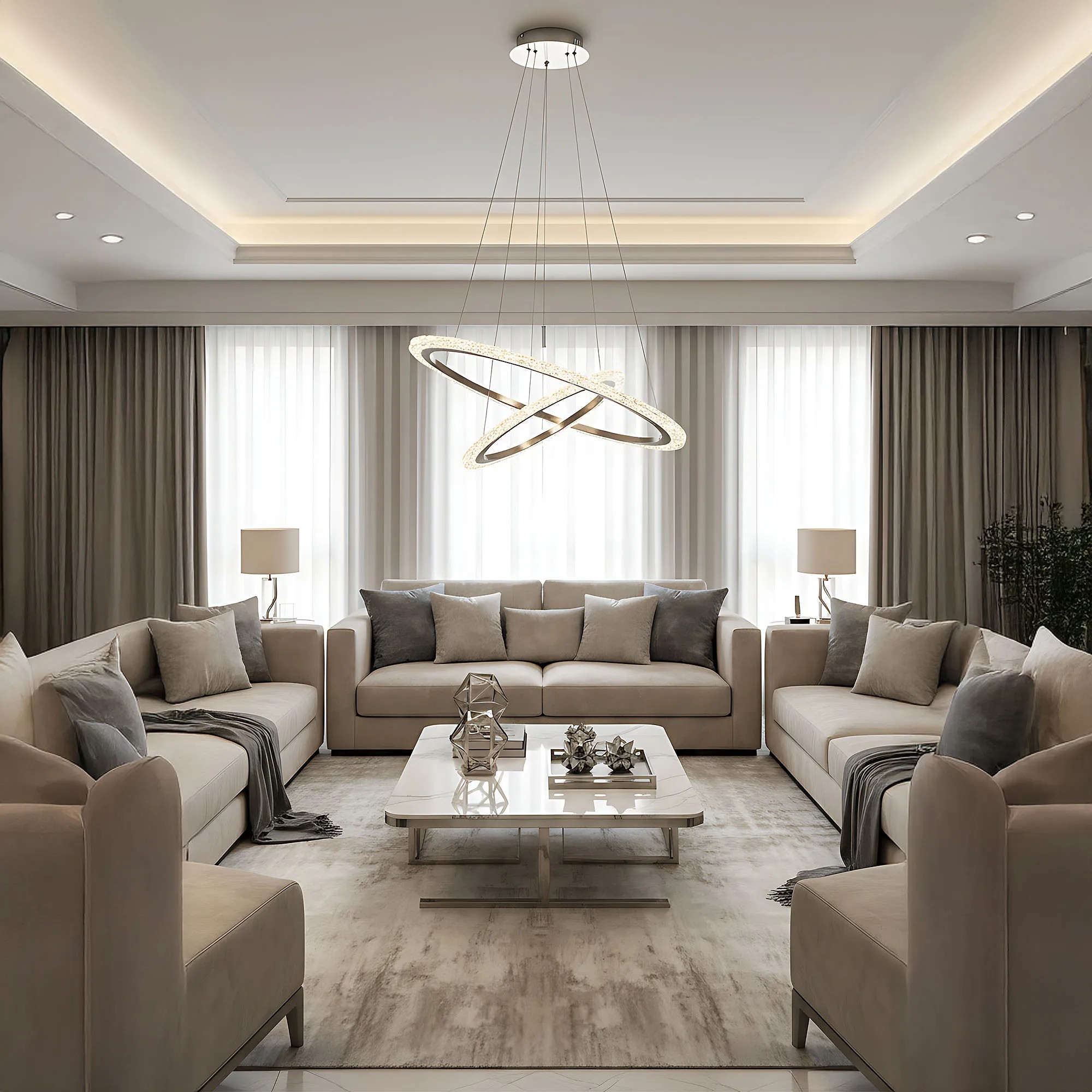 Pakabinamas šviestuvas Toolight šviestuvas LED LHJ045-CP2 BRUSH NICKLE aprašymas - Prekės nuotrauka
