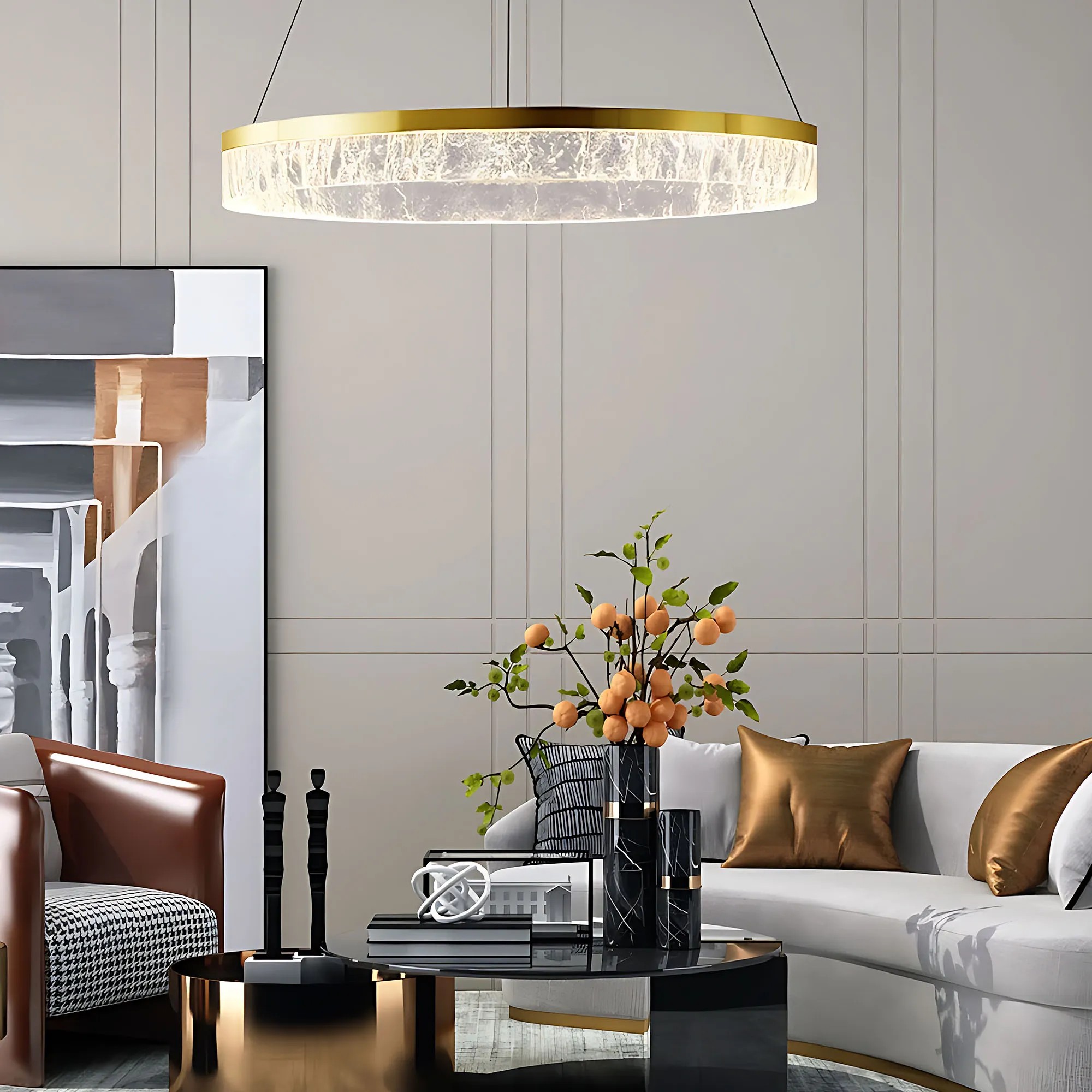 Pakabinamas šviestuvas Toolight šviestuvas LED LHJ046-CP 50 cm GOLD aprašymas - Prekės nuotrauka