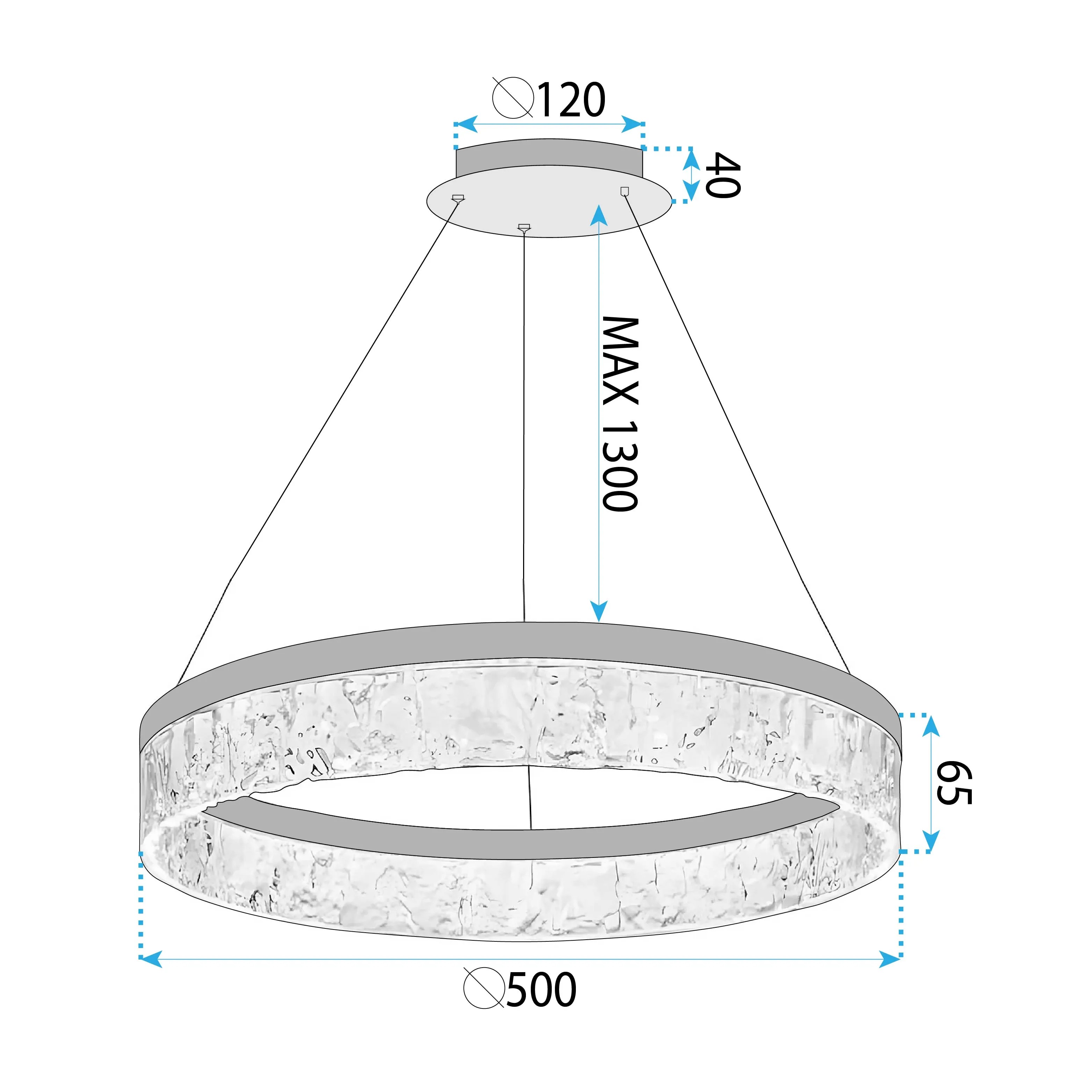 Pakabinamas šviestuvas Toolight šviestuvas LED LHJ046-CP 50 cm GOLD aprašymas - Prekės nuotrauka