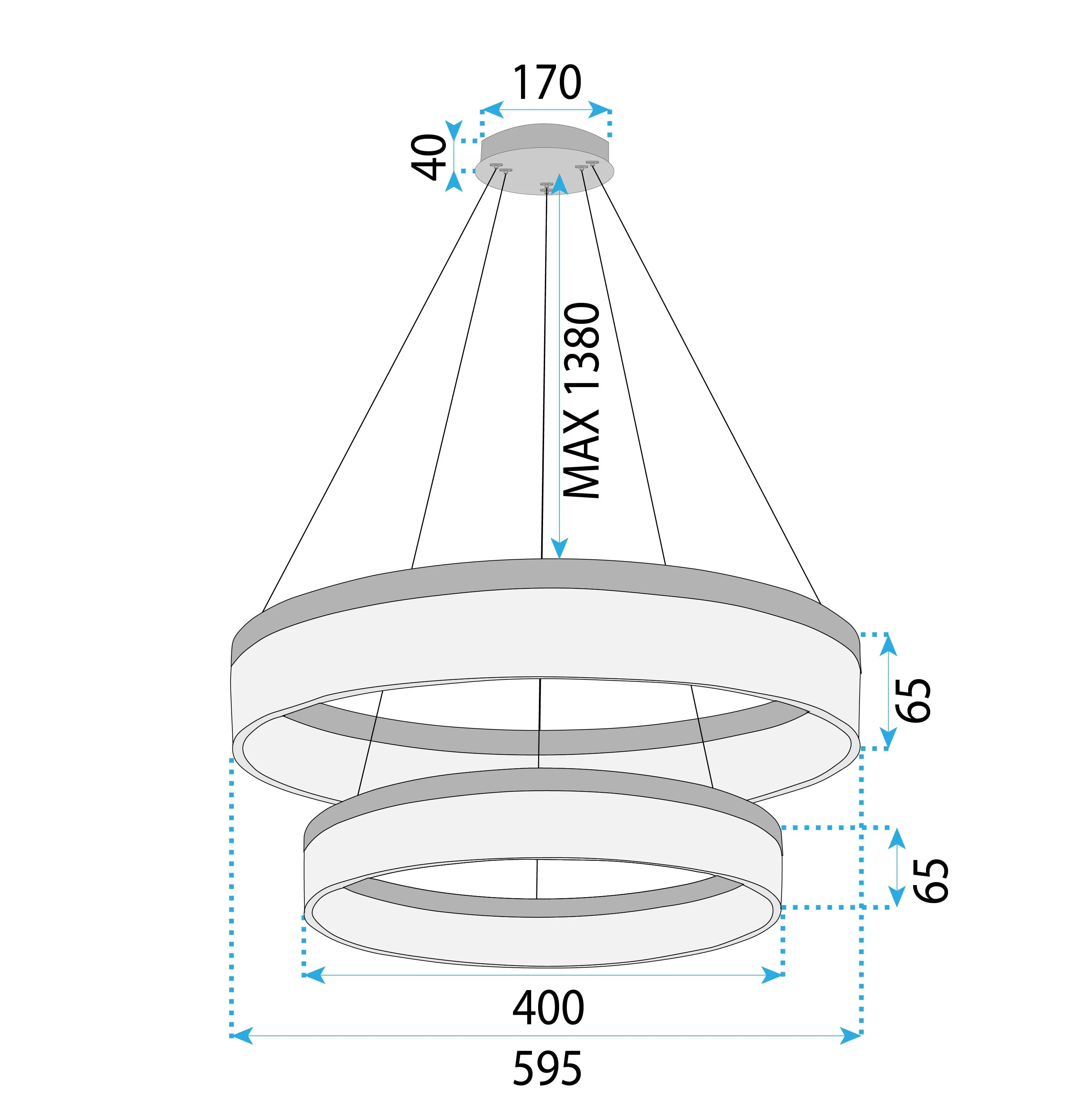 Pakabinamas šviestuvas Toolight šviestuvas LED LHJ049-CP2 GOLD aprašymas - Prekės nuotrauka