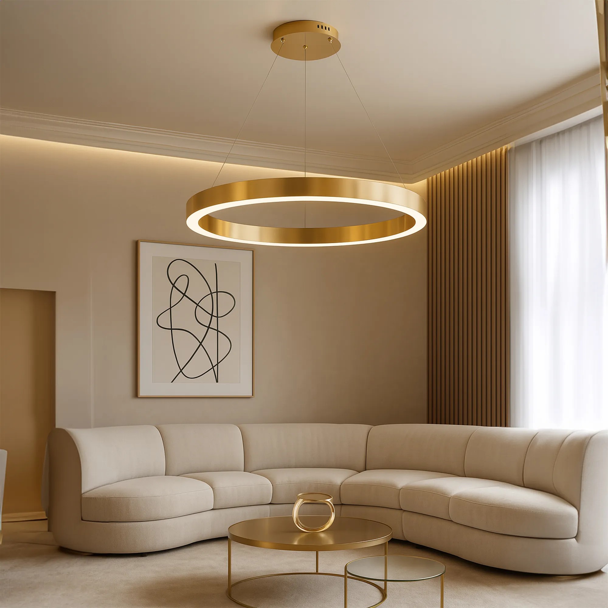 Pakabinamas šviestuvas Toolight šviestuvas LED LHJ051-CP1 C BRUSH GOLD aprašymas - Prekės nuotrauka