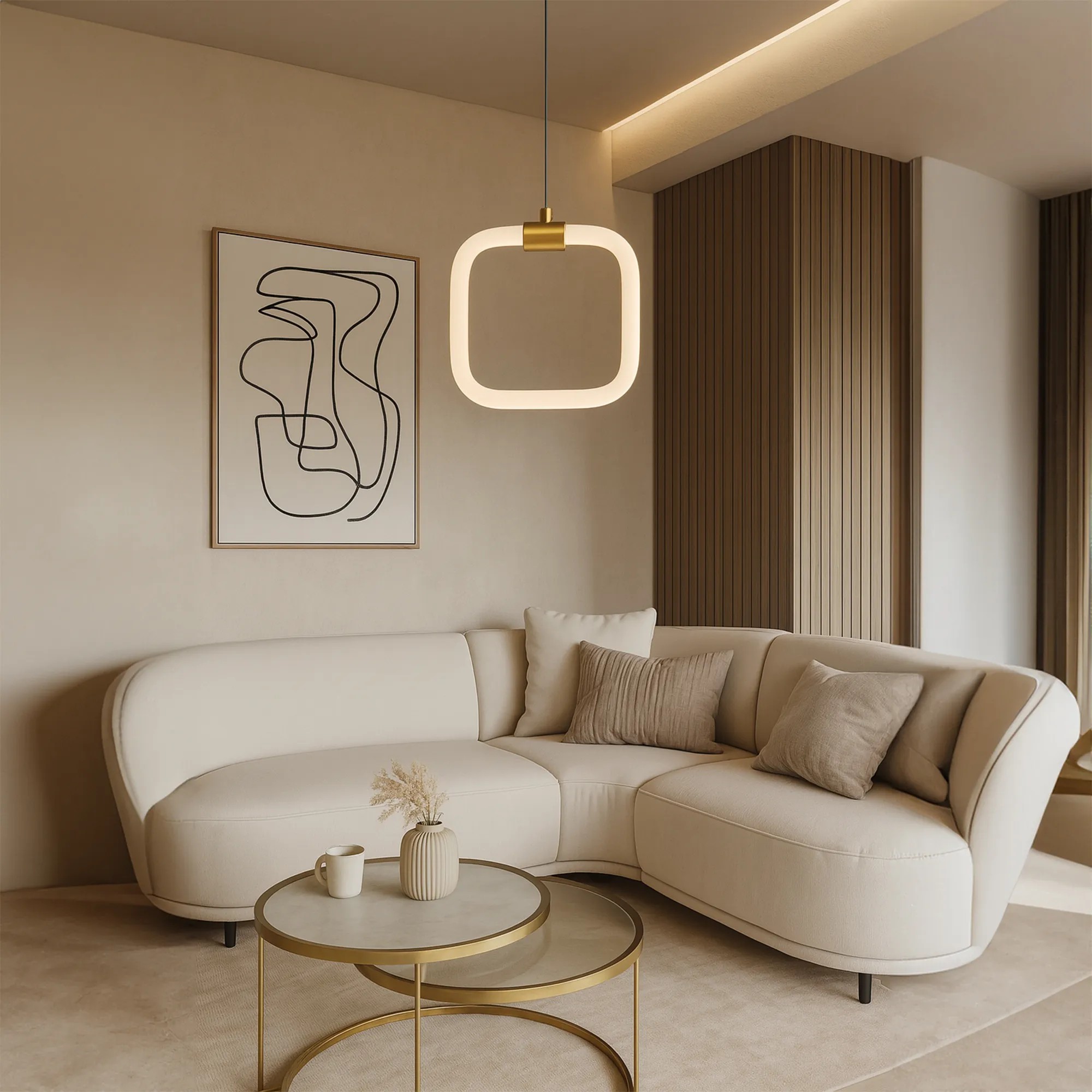 Pakabinamas šviestuvas Toolight šviestuvas LED LHJ057-CP1 BRUSH GOLD aprašymas - Prekės nuotrauka