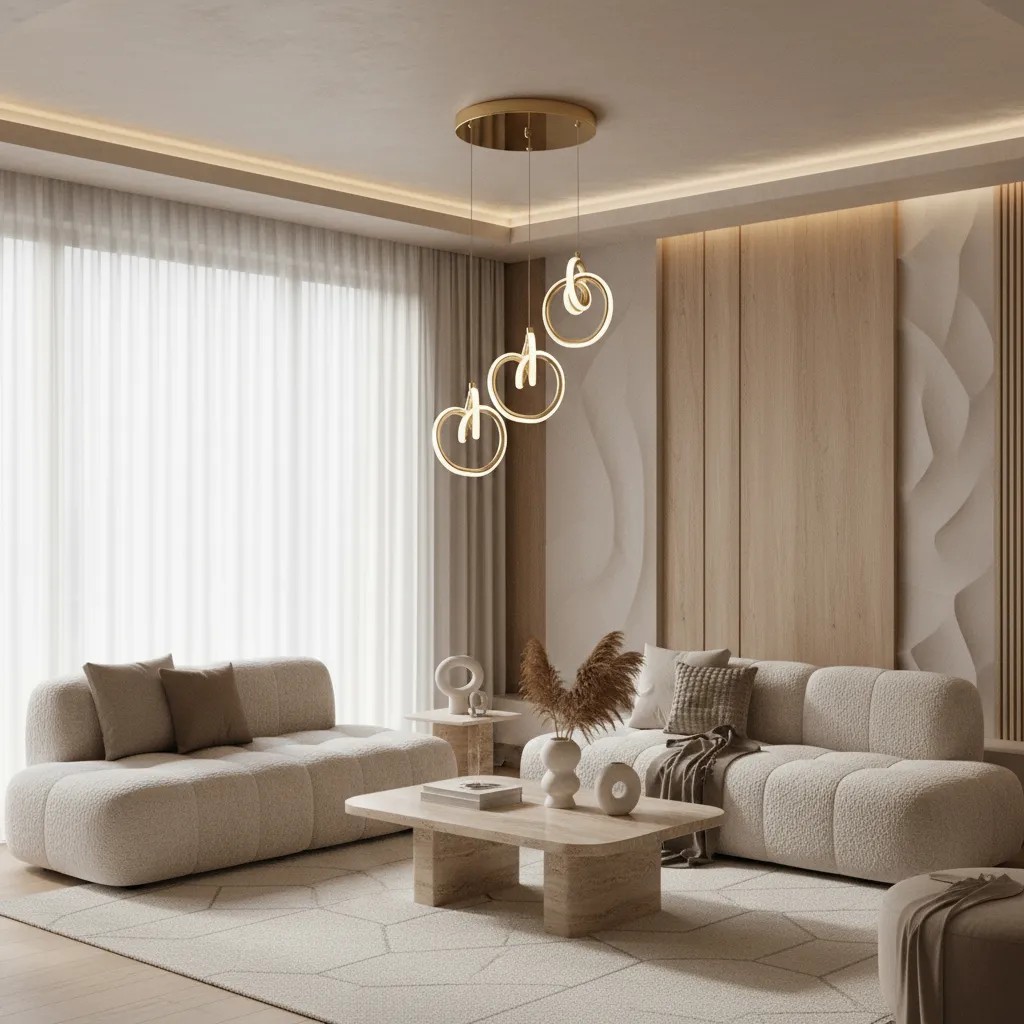 Pakabinamas šviestuvas Toolight šviestuvas LED LHJ093-3CP GOLD aprašymas - Prekės nuotrauka