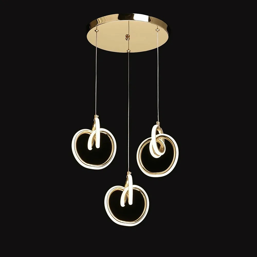Pakabinamas šviestuvas Toolight šviestuvas LED LHJ093-3CP GOLD aprašymas - Prekės nuotrauka