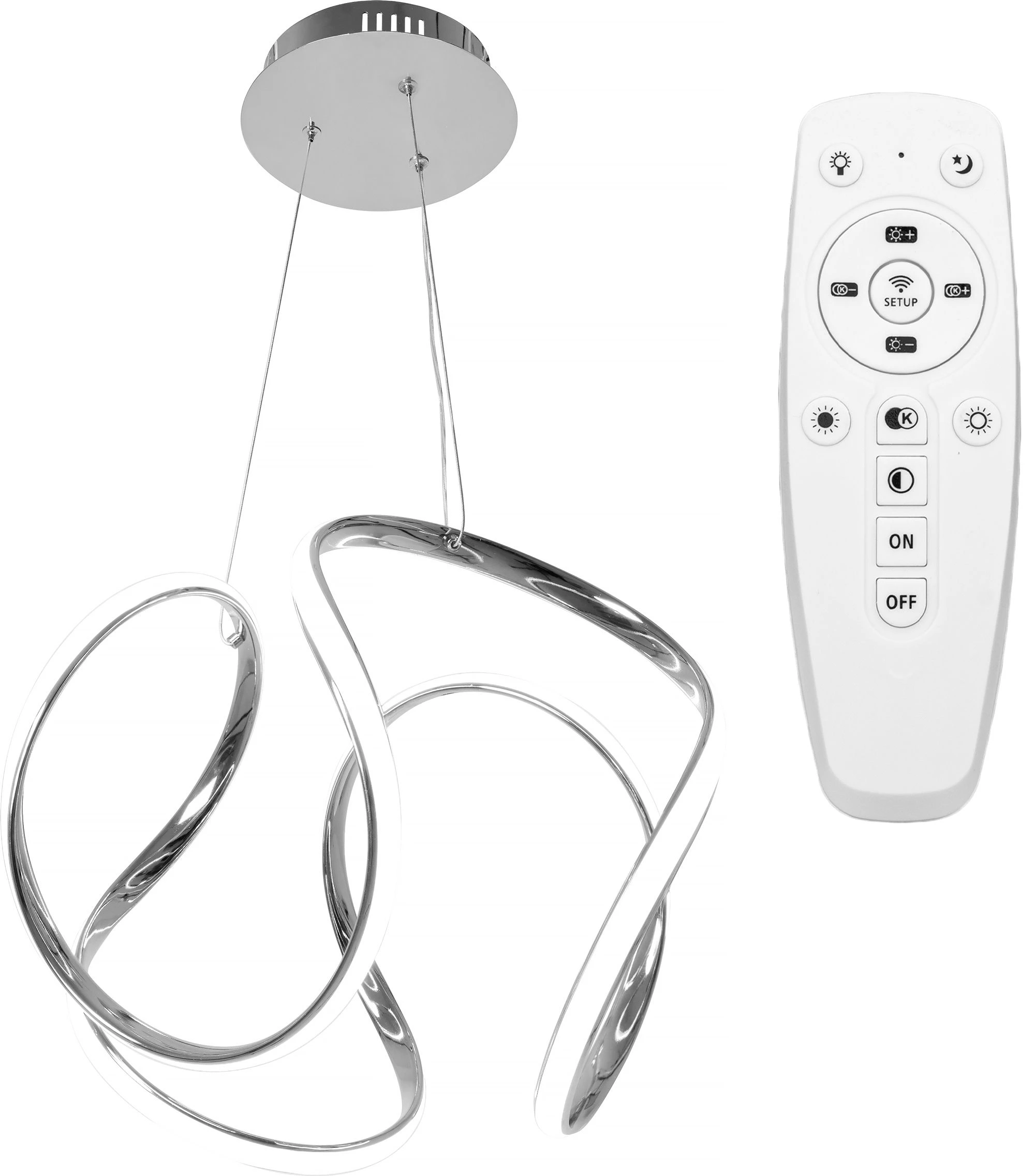 Pakabinamas šviestuvas Toolight Šviestuvas LED + nuotolinio valdymo pultas chrominis APP385-CP aprašymas - Prekės nuotrauka