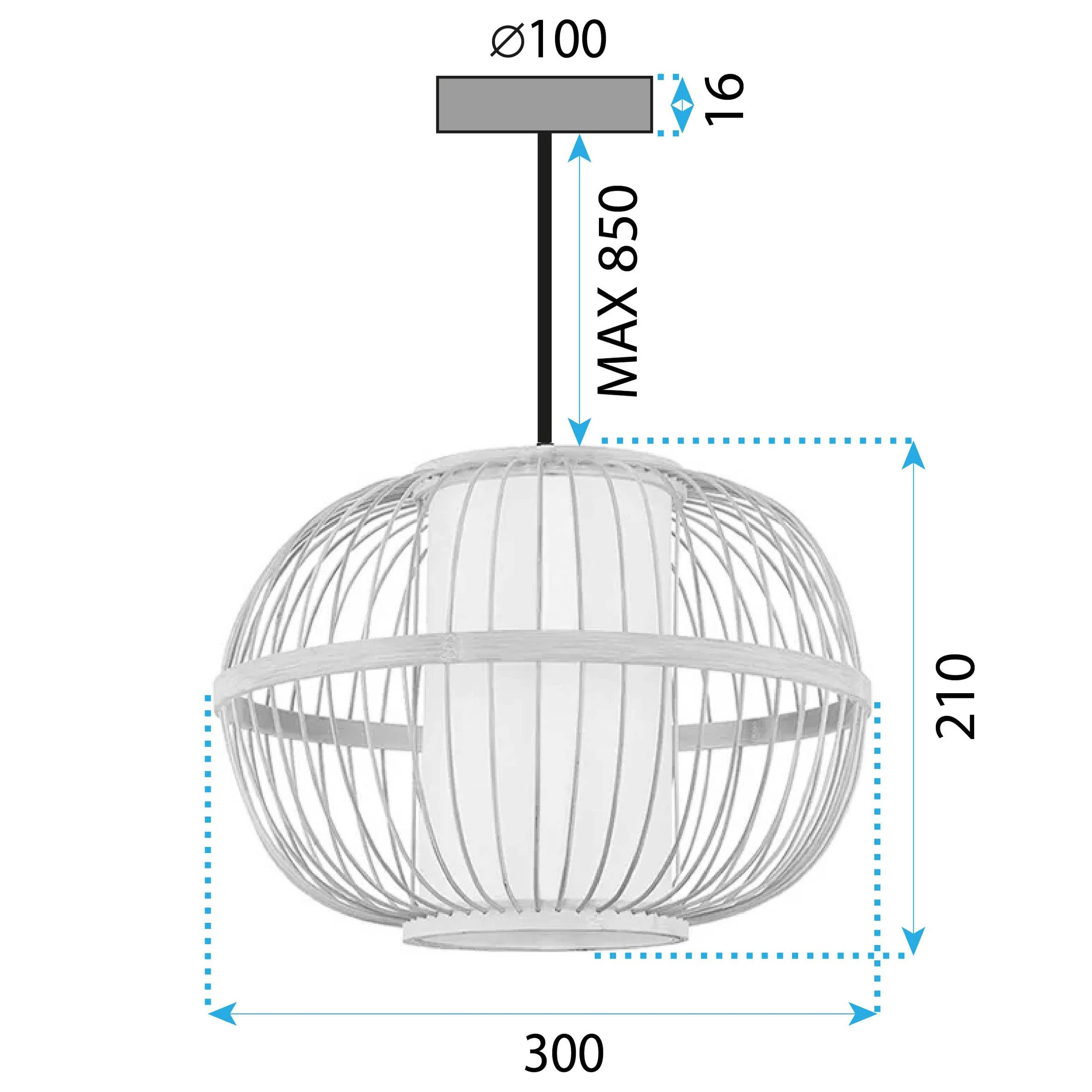 Lubinis šviestuvas Toolight Šviestuvas lubinis BOHO APP1631-1CP 30cm aprašymas - Prekės nuotrauka
