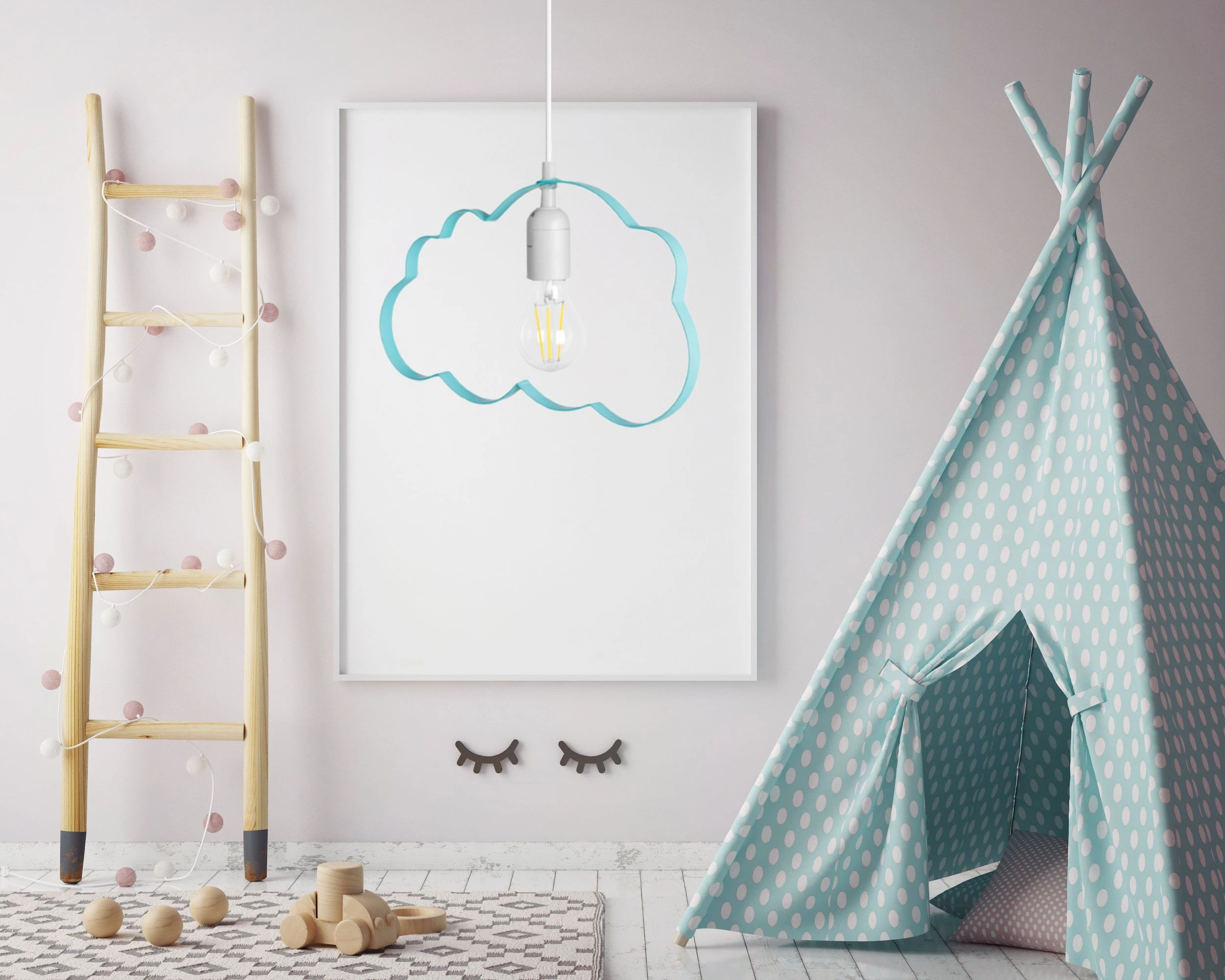 Lubinis šviestuvas Toolight Šviestuvas lubinis debeselis Mėlyna Cloud aprašymas - Prekės nuotrauka