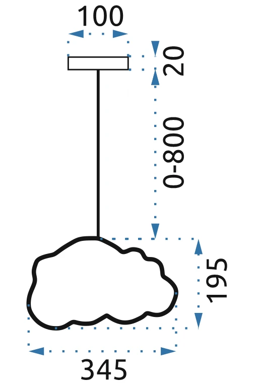 Lubinis šviestuvas Toolight Šviestuvas lubinis debeselis Cloud Light Rožinė aprašymas - Prekės nuotrauka