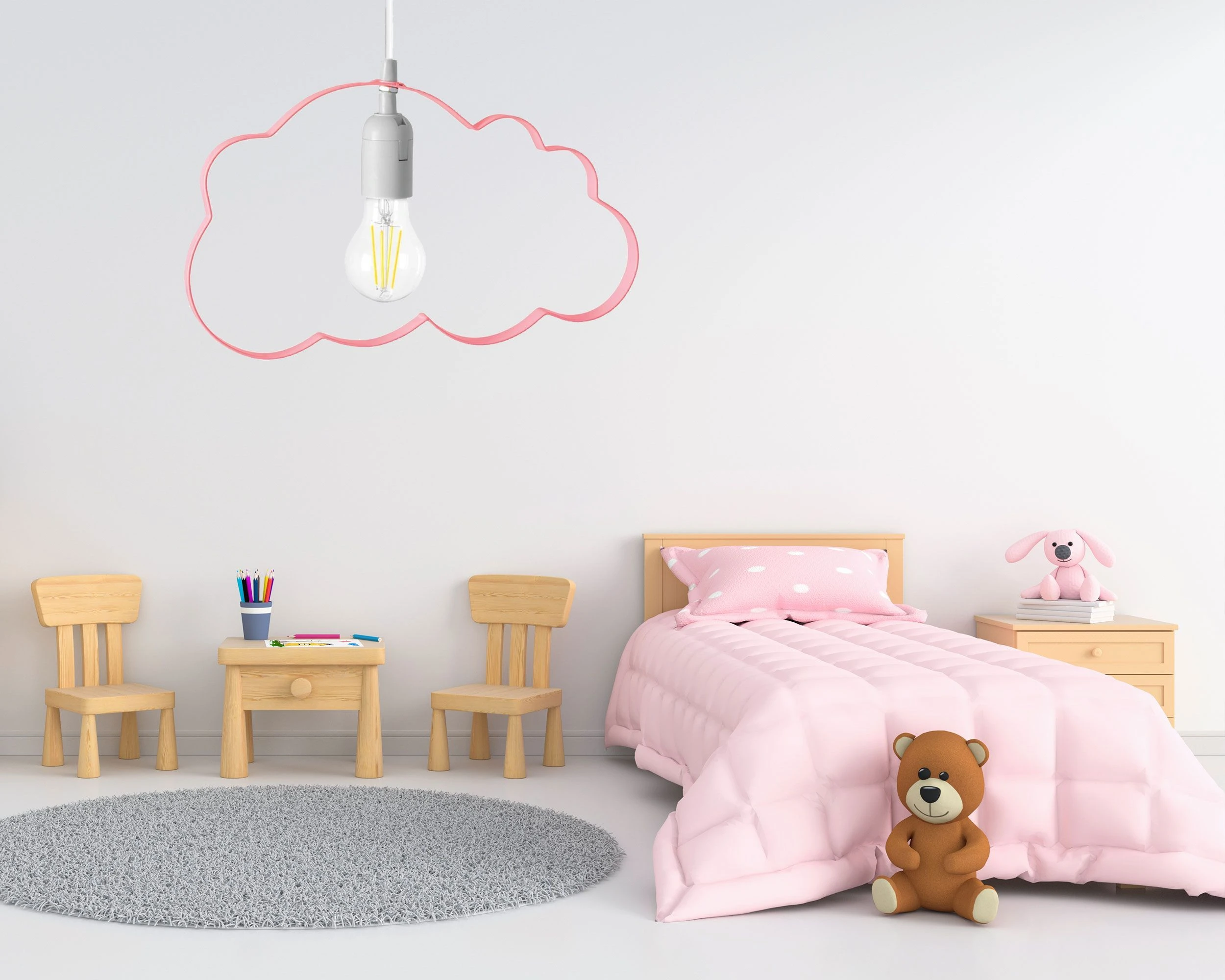 Lubinis šviestuvas Toolight Šviestuvas lubinis debeselis Cloud Light Rožinė aprašymas - Prekės nuotrauka
