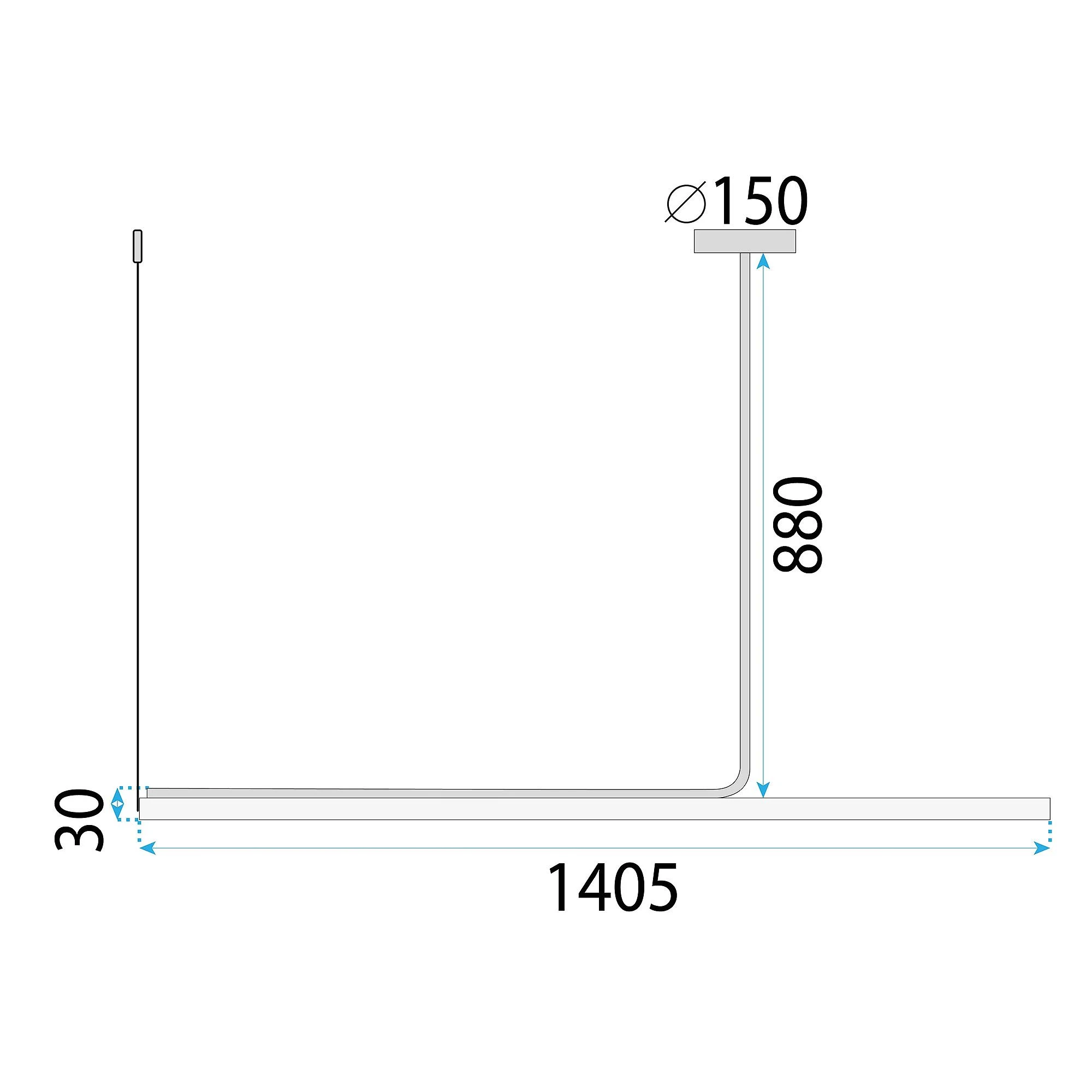 Lubinis šviestuvas Toolight Šviestuvas lubinis LED APP1660-CP Juodas 140cm aprašymas - Prekės nuotrauka