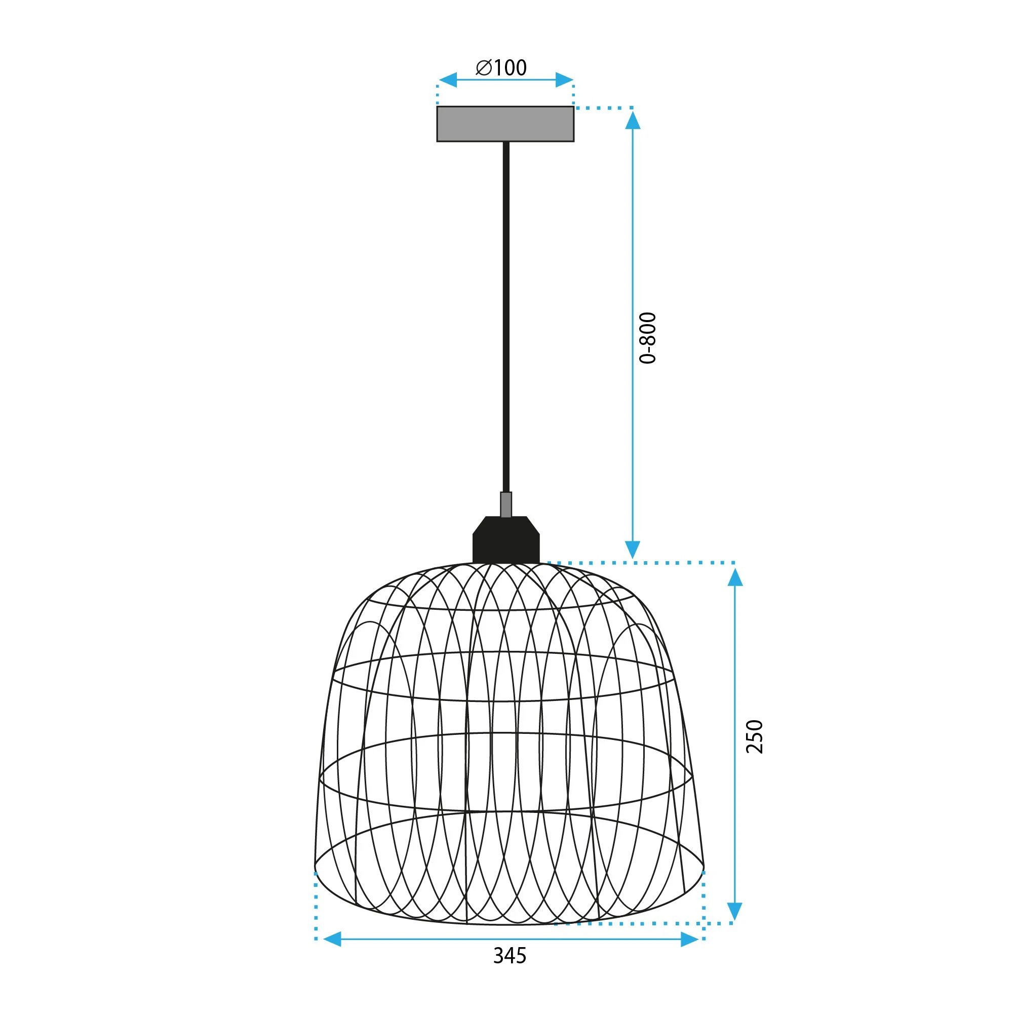 Pakabinamas šviestuvas Toolight Šviestuvas lubinis NATURAL APP1351-1CP 30 cm aprašymas - Prekės nuotrauka