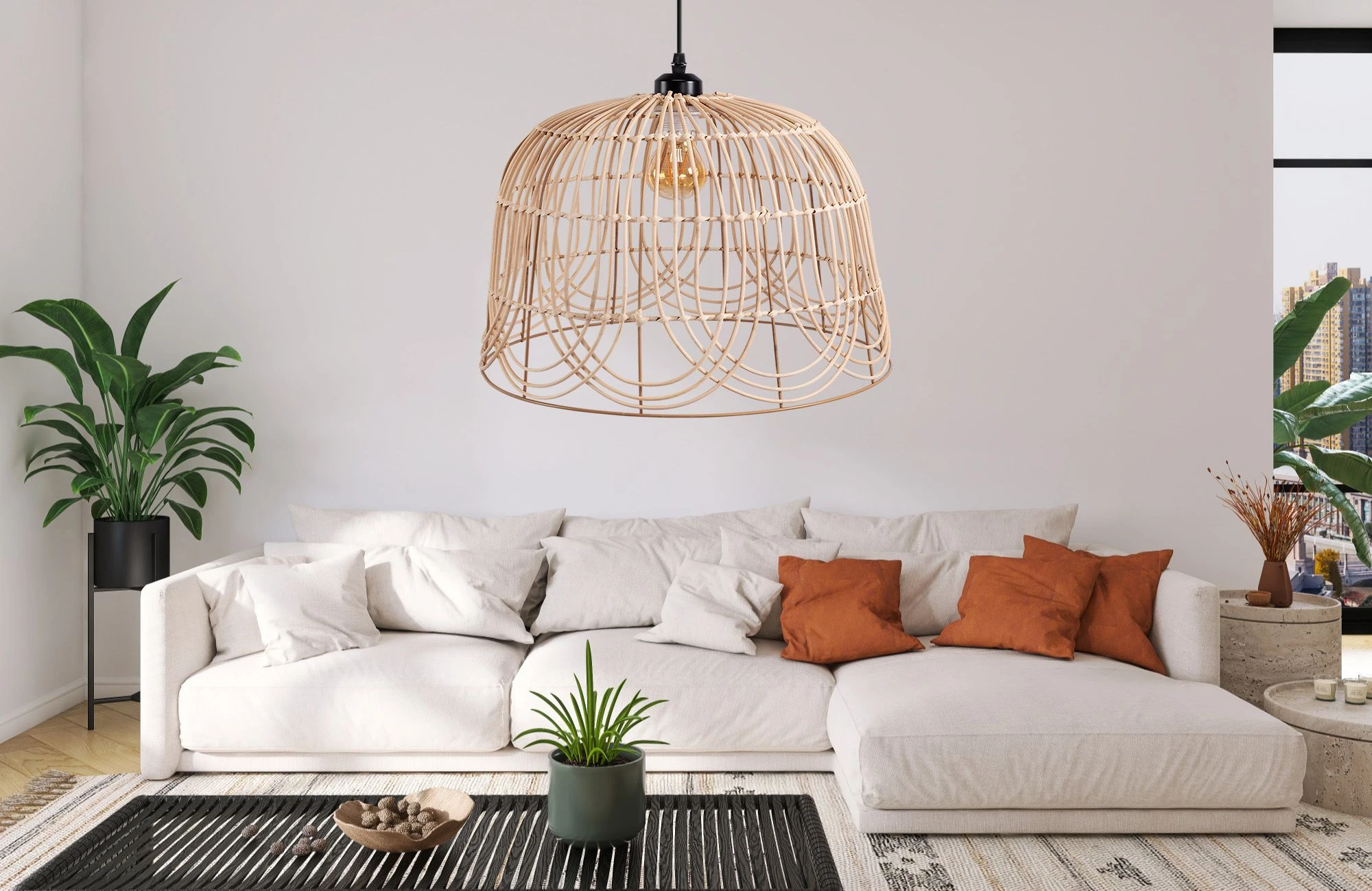 Pakabinamas šviestuvas Toolight Šviestuvas lubinis NATURAL APP1351-1CP 30 cm aprašymas - Prekės nuotrauka