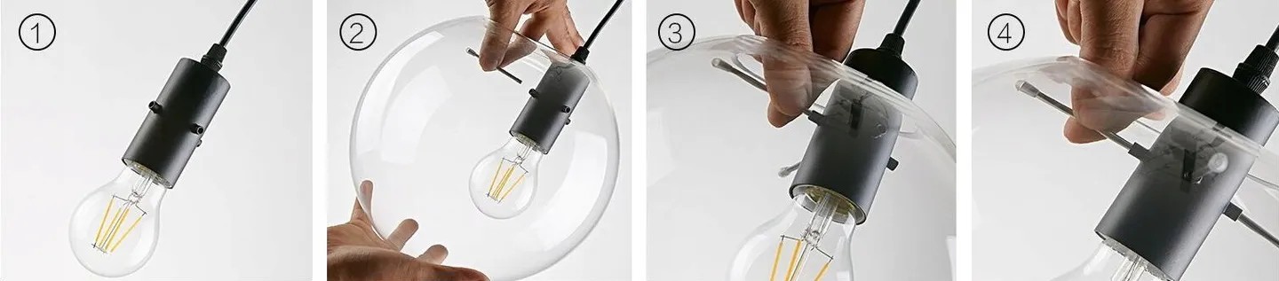 Pakabinamas šviestuvas Toolight Šviestuvas Lubinis Stiklo Lassi 20+25+30 Cm aprašymas - Prekės nuotrauka