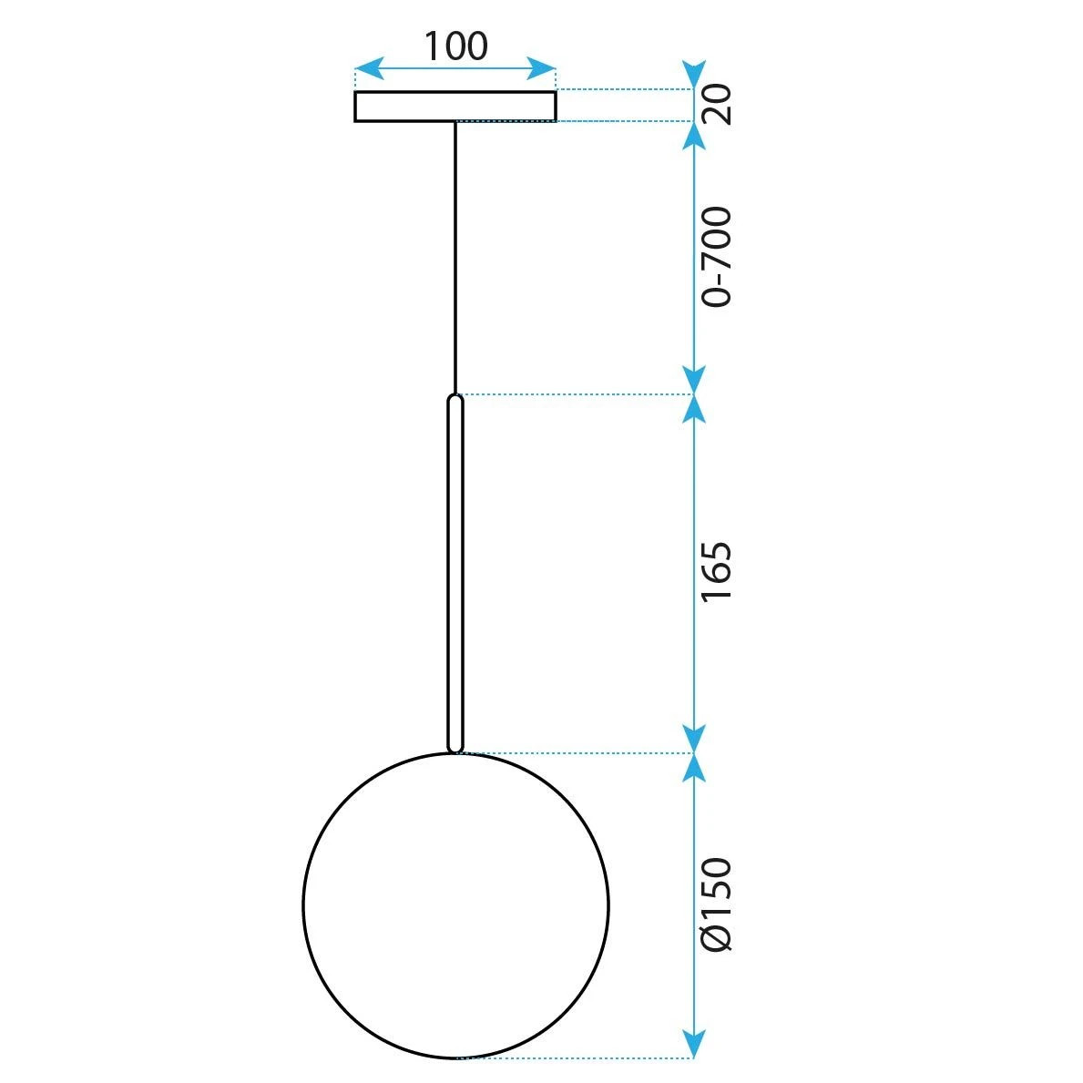 Lubinis šviestuvas Toolight Šviestuvas lubinis stiklo rutuliai 15cm APP1681-1CP aprašymas - Prekės nuotrauka