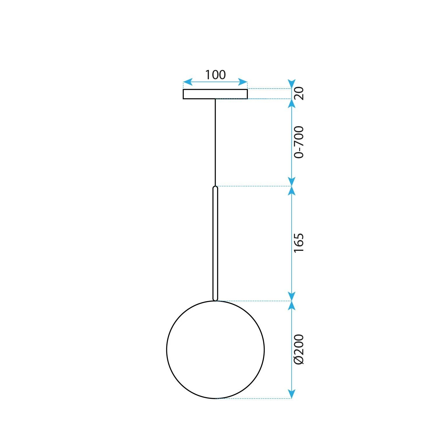 Lubinis šviestuvas Toolight Šviestuvas lubinis stiklo rutuliai 20cm APP1685-1CP aprašymas - Prekės nuotrauka