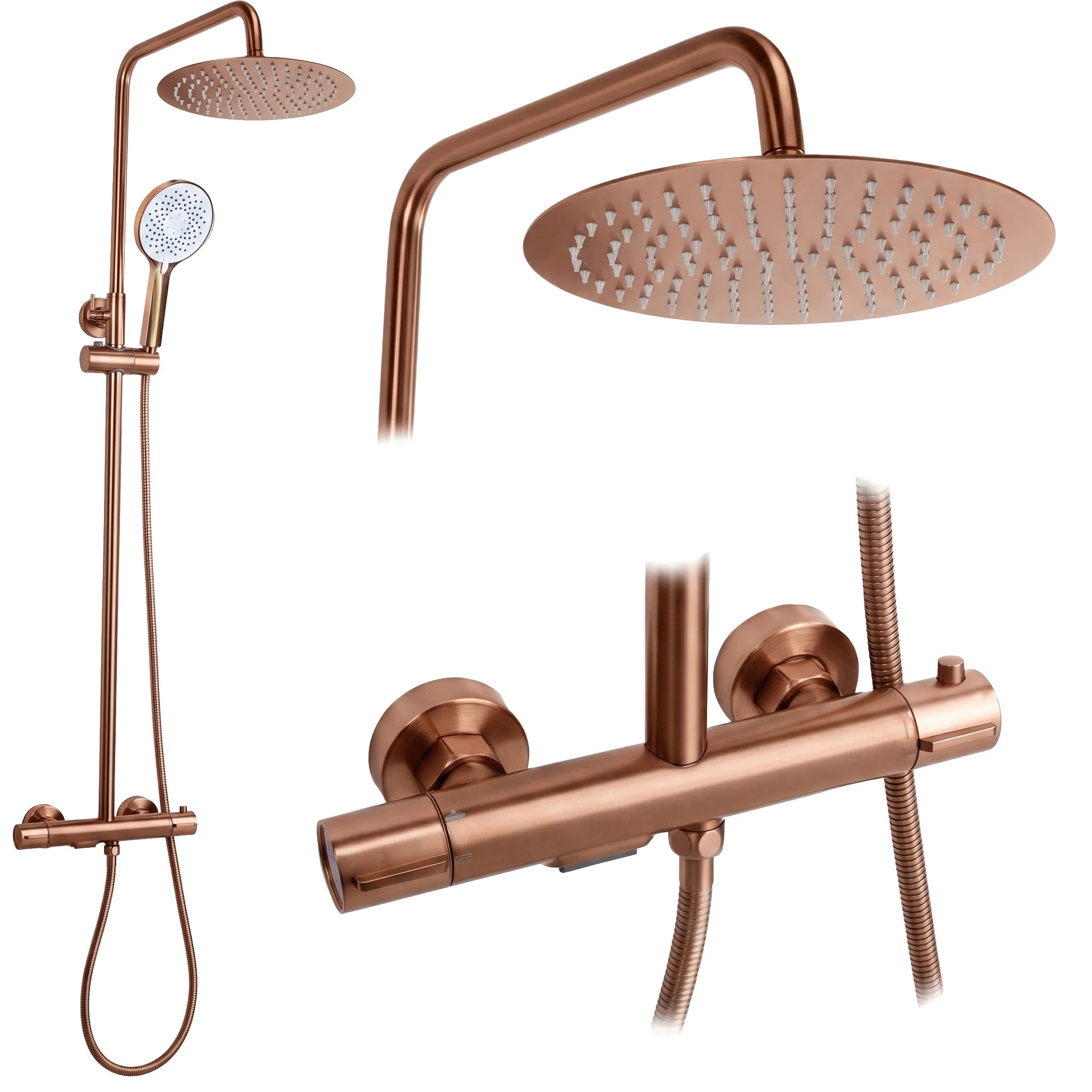 Termostatinis dušo komplektas Drop Copper aprašymas - Prekės nuotrauka
