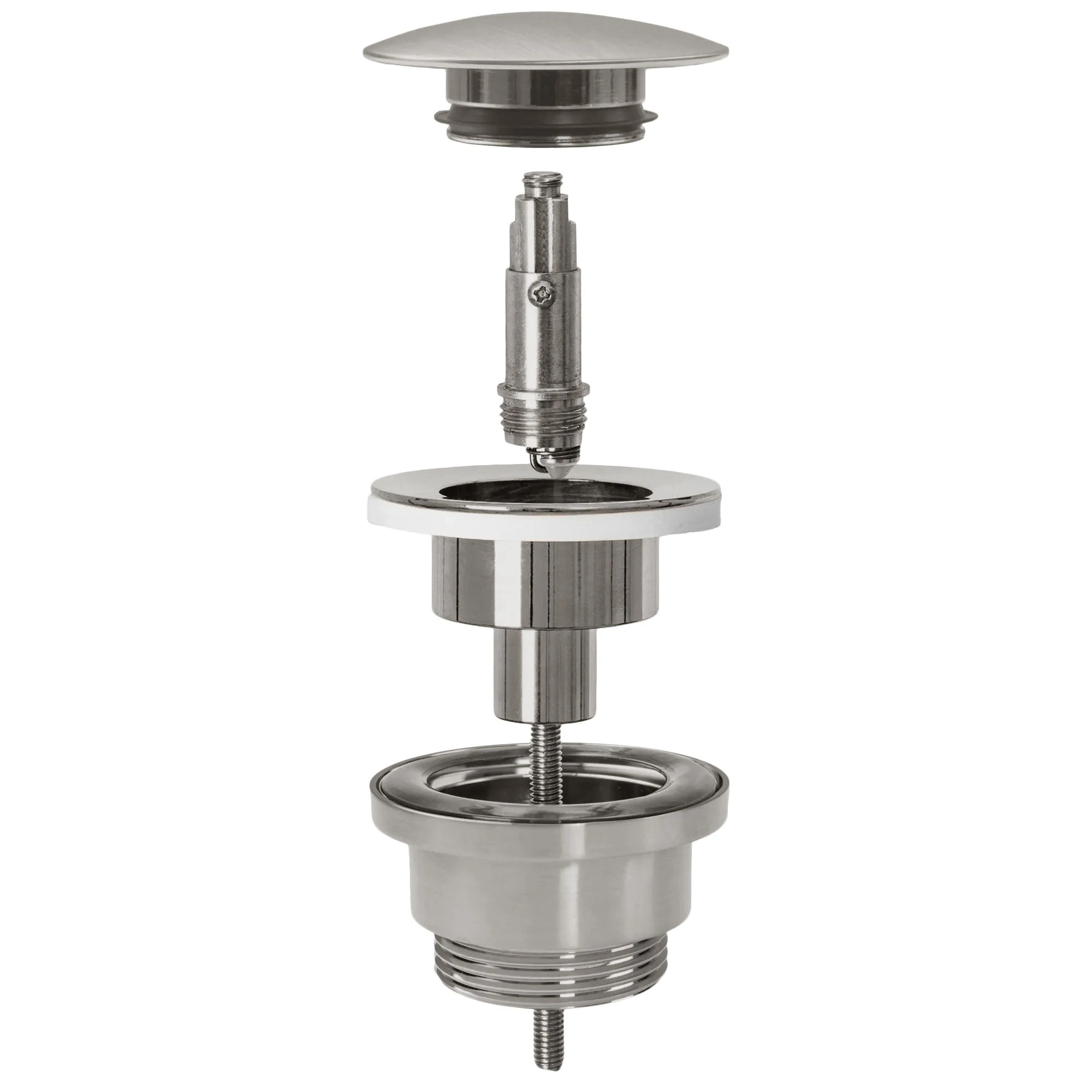 Universalus „click-clack“ praustuvo kištukas „Rea Brushed Nickel INOX“ aprašymas - Prekės nuotrauka
