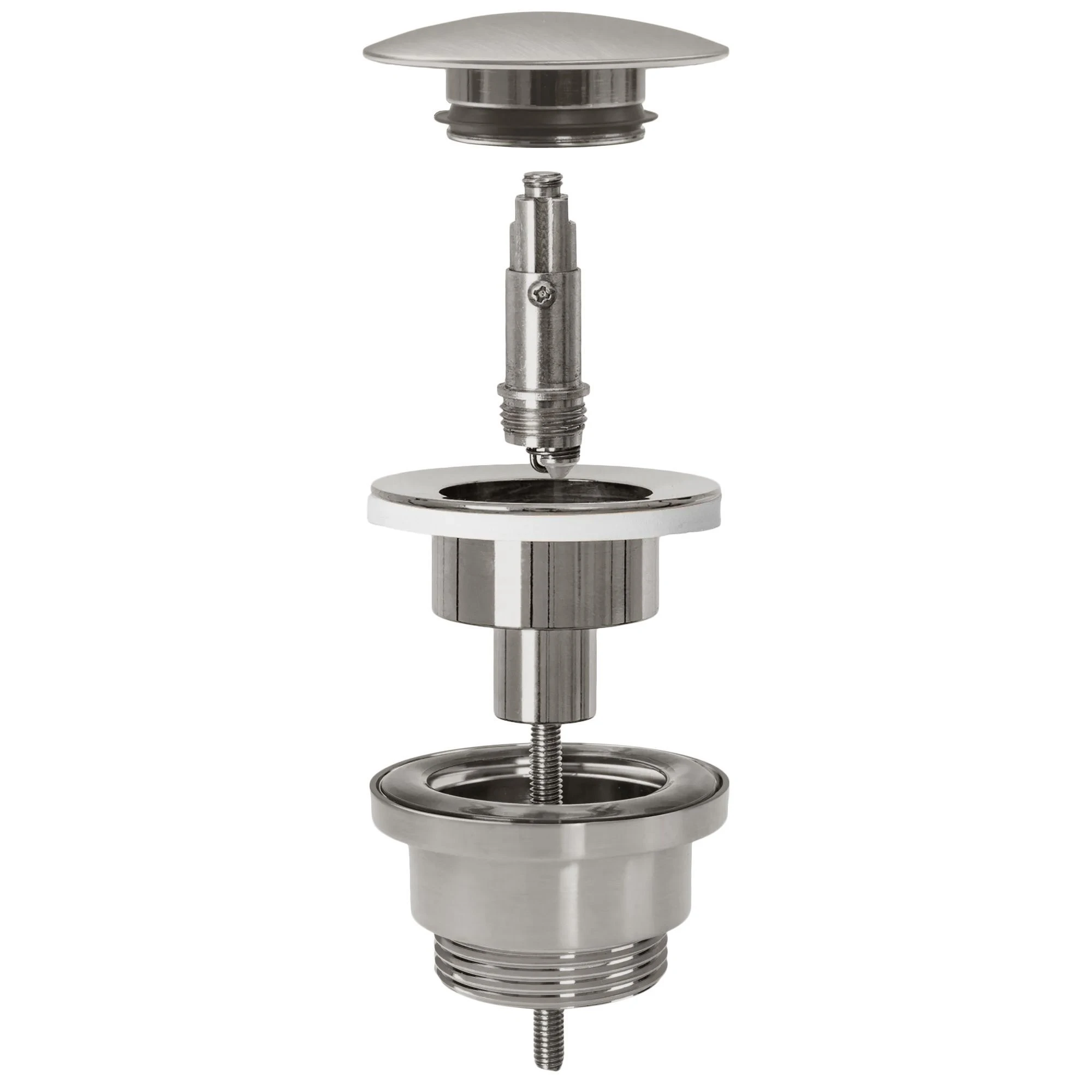 Universalus „click-clack“ praustuvo kištukas „Rea Brushed Nickel INOX“ aprašymas - Prekės nuotrauka