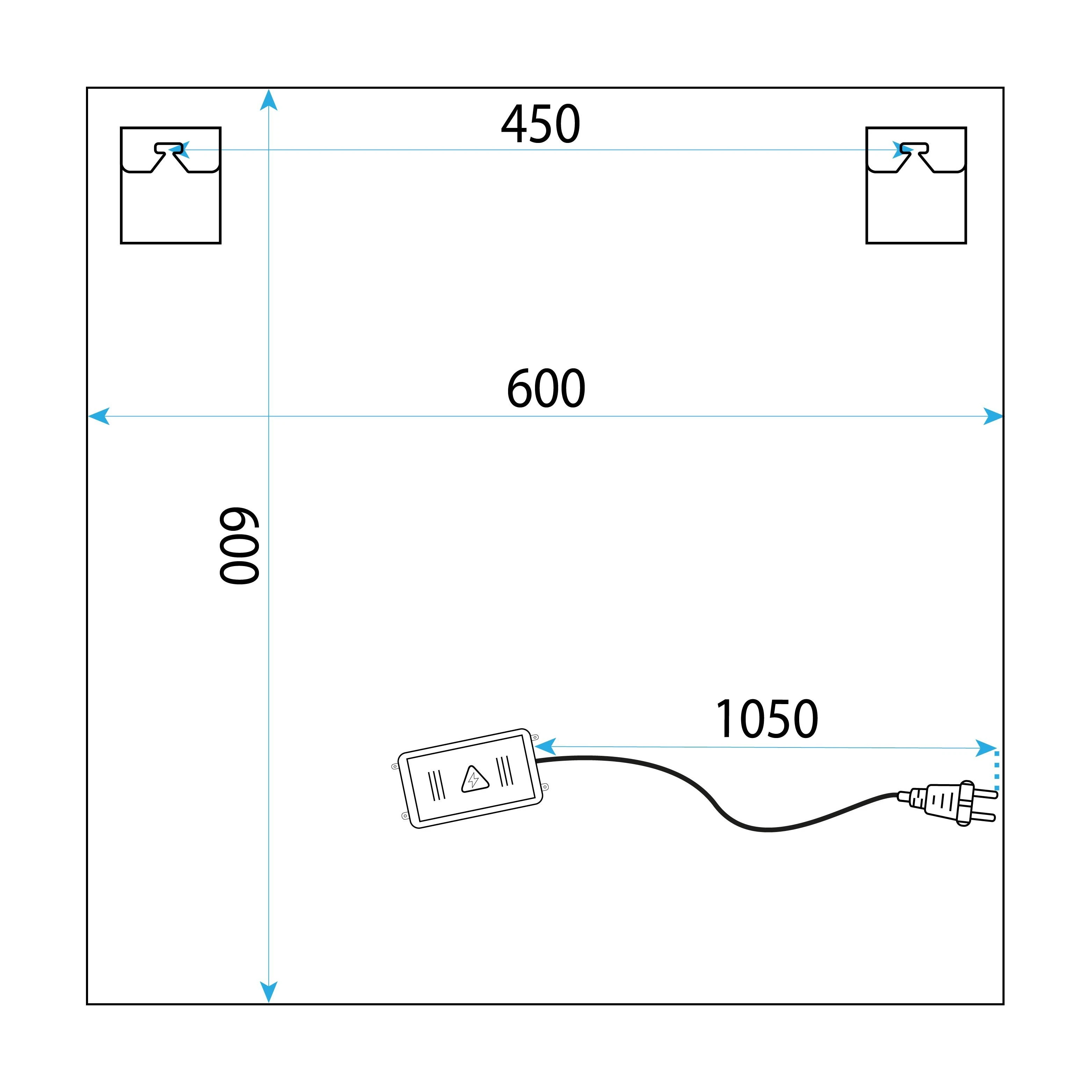 Tutumi Veidrodis LED 60x60 YH-BL-12 aprašymas - Prekės nuotrauka