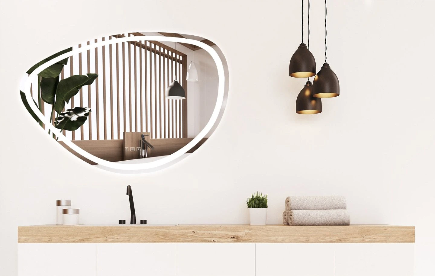 Tutumi Veidrodis LED 70x100cm FOG aprašymas - Prekės nuotrauka