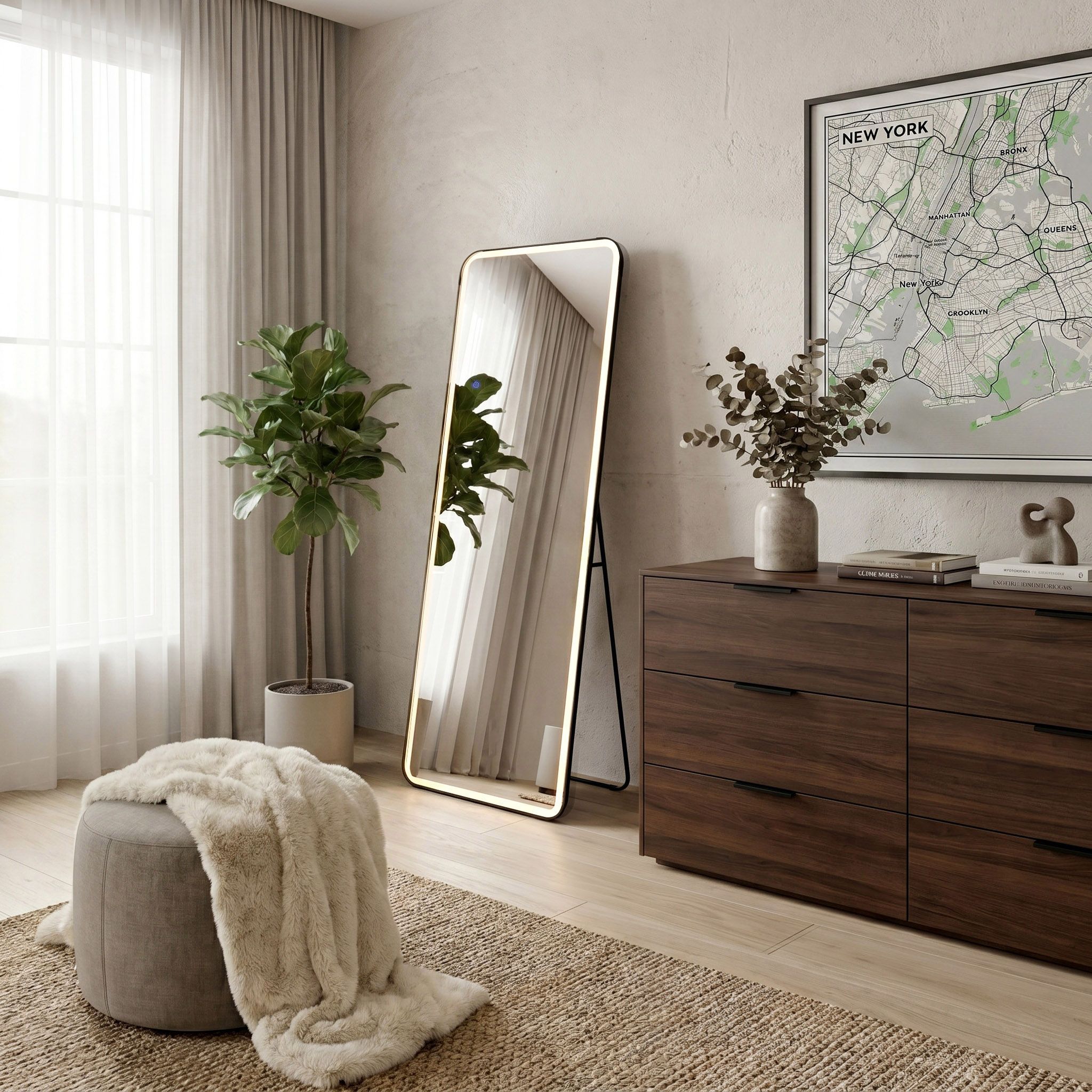 rea Veidrodis Led Classico 50x160cm Juodas aprašymas - Prekės nuotrauka