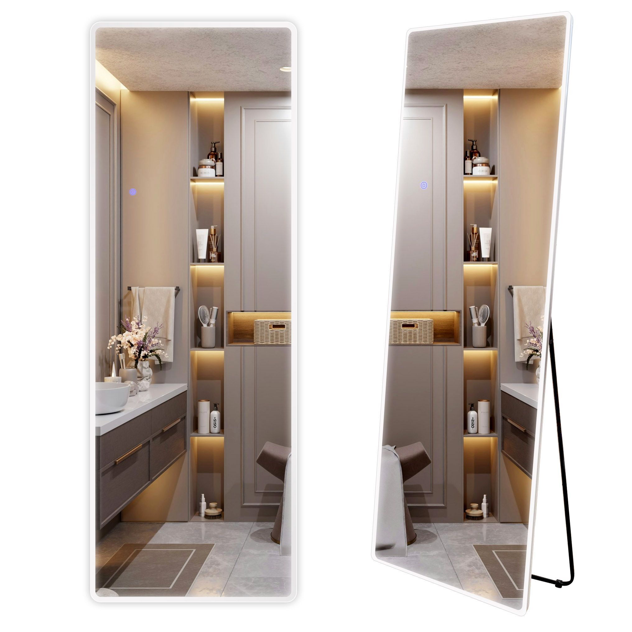 rea Veidrodis LED Classico 50x160cm Baltas aprašymas - Prekės nuotrauka