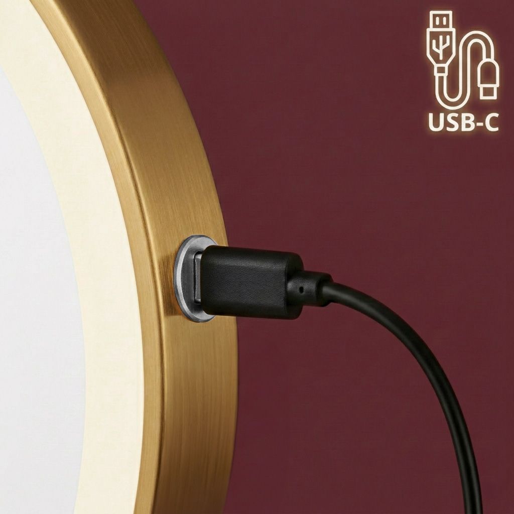 rea Veidrodis LED Glow Old Gold aprašymas - Prekės nuotrauka