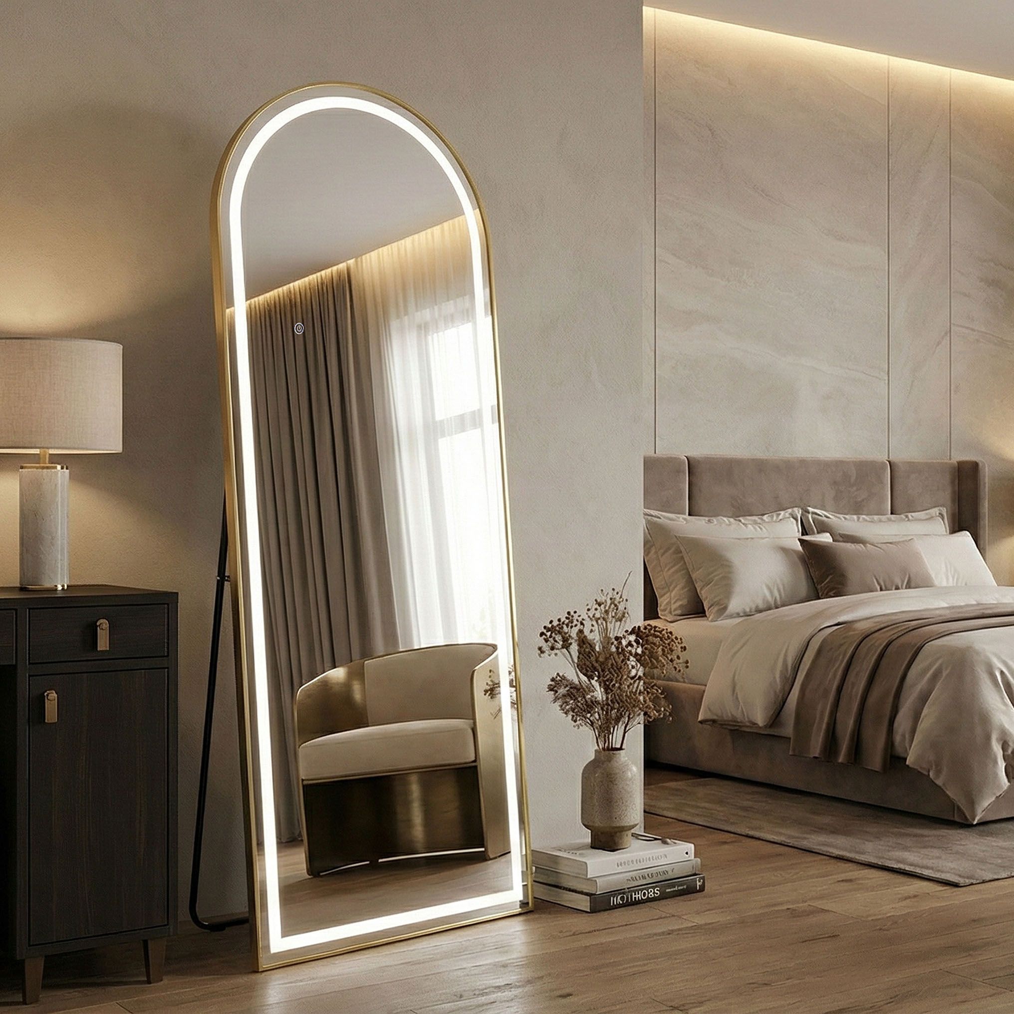 rea Veidrodis LED Orbit 60x170cm Gold aprašymas - Prekės nuotrauka