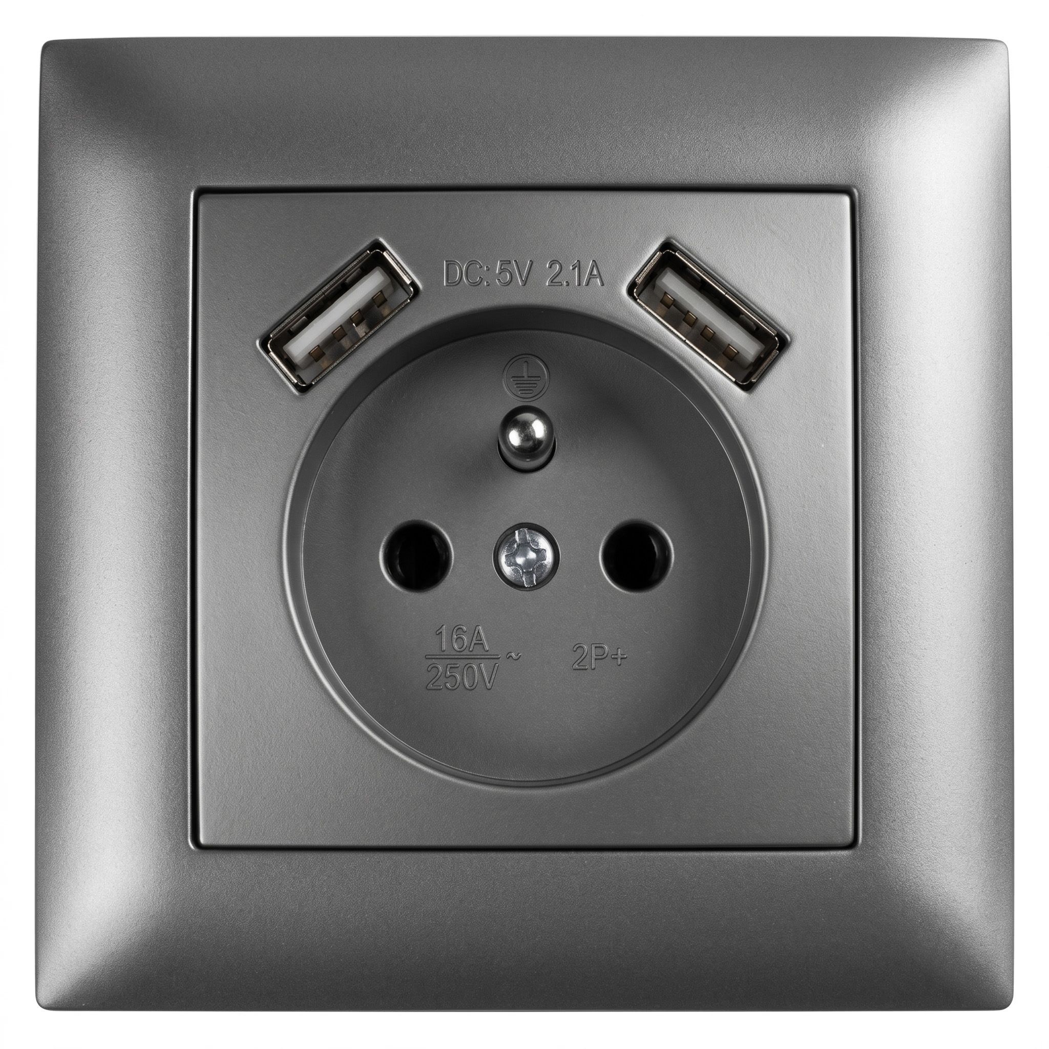 Toolight Viengubas Lizdas Su Įžeminimu + 2x Usb-a Oste Jnh003-g Pilkas aprašymas - Prekės nuotrauka