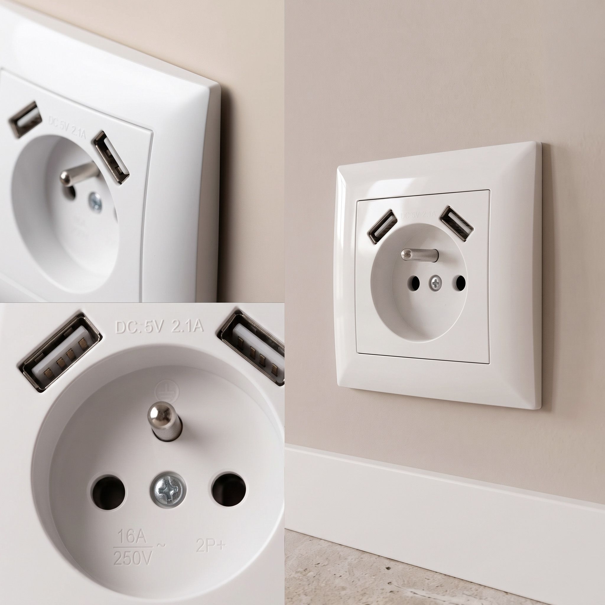 Toolight Viengubas Lizdas Su Įžeminimu + 2x Usb-a Oste Jnh003-g Baltas aprašymas - Prekės nuotrauka