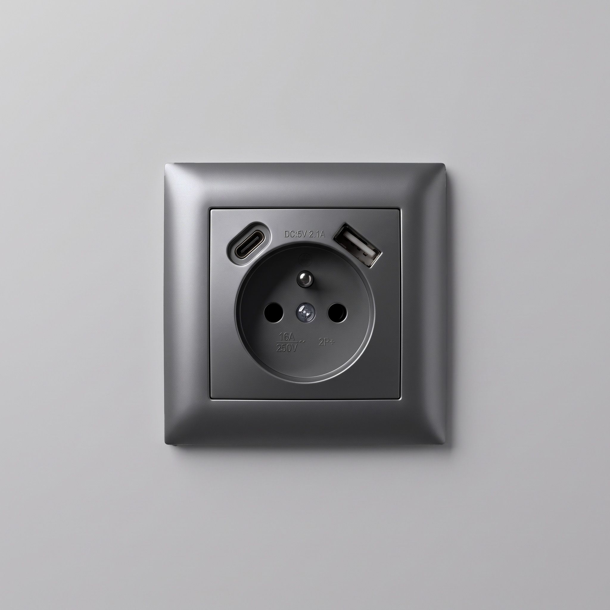 Toolight Viengubas Lizdas Su Įžeminimu + Usb-a Usb-c Oste Jnh004-g Pilkas aprašymas - Prekės nuotrauka