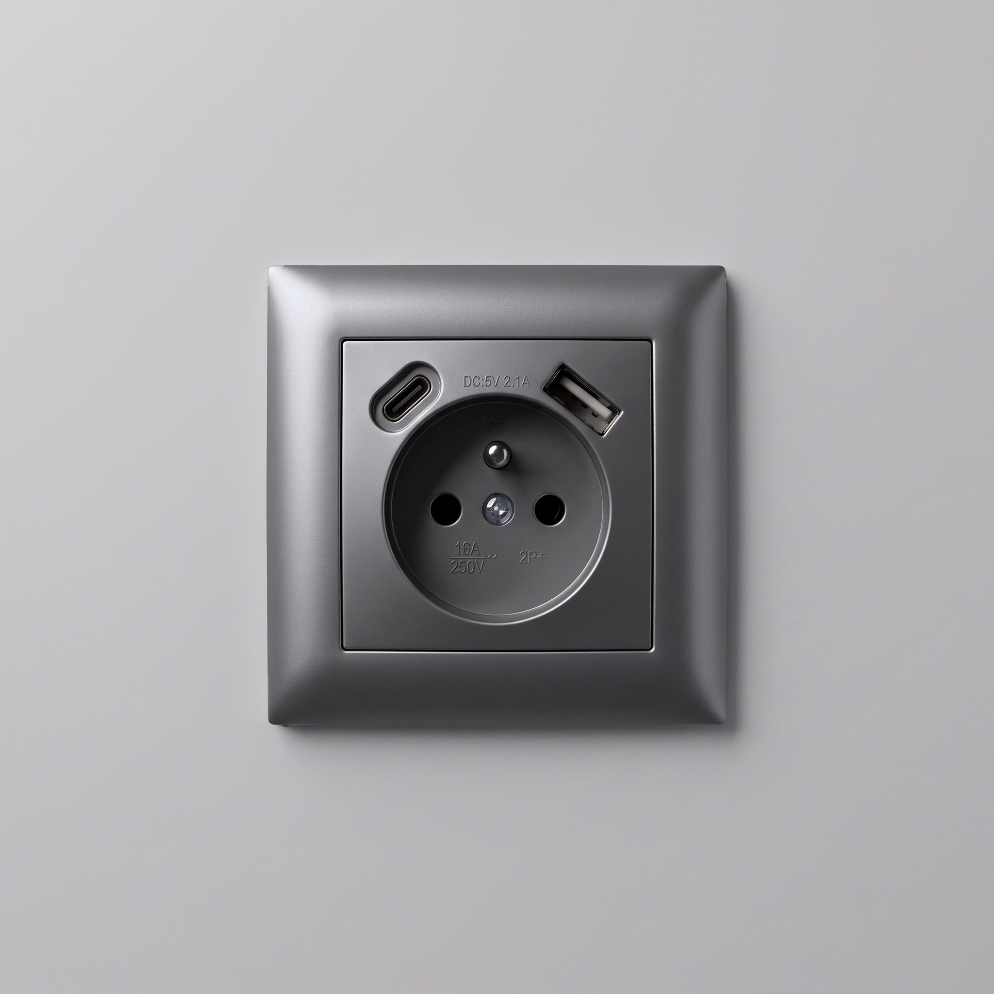 Toolight Viengubas Lizdas Su Įžeminimu + Usb-a Usb-c Oste Jnh004-g Pilkas aprašymas - Prekės nuotrauka