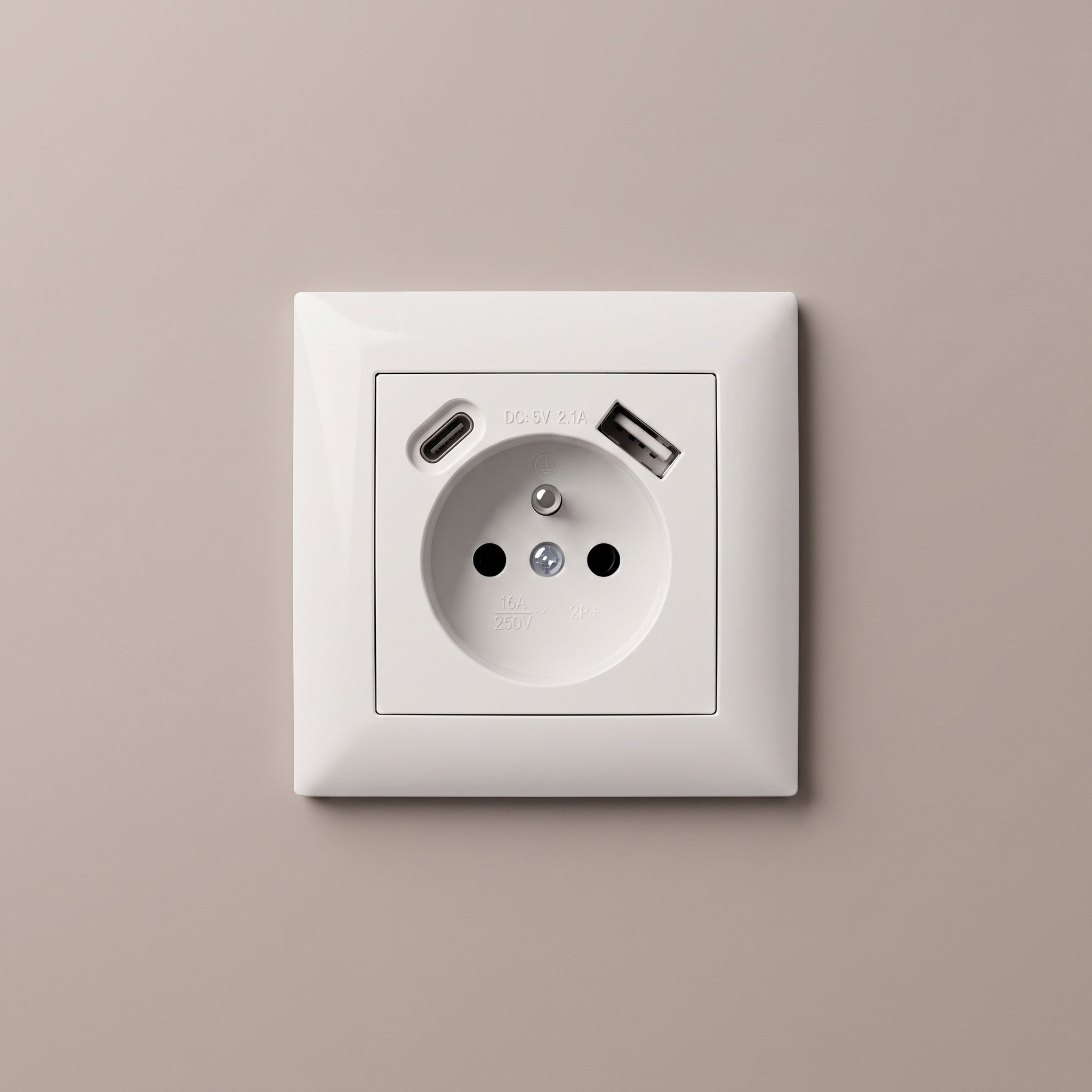Toolight Viengubas Lizdas Su Įžeminimu + Usb-a Usb-c Oste Jnh004-g Baltas aprašymas - Prekės nuotrauka
