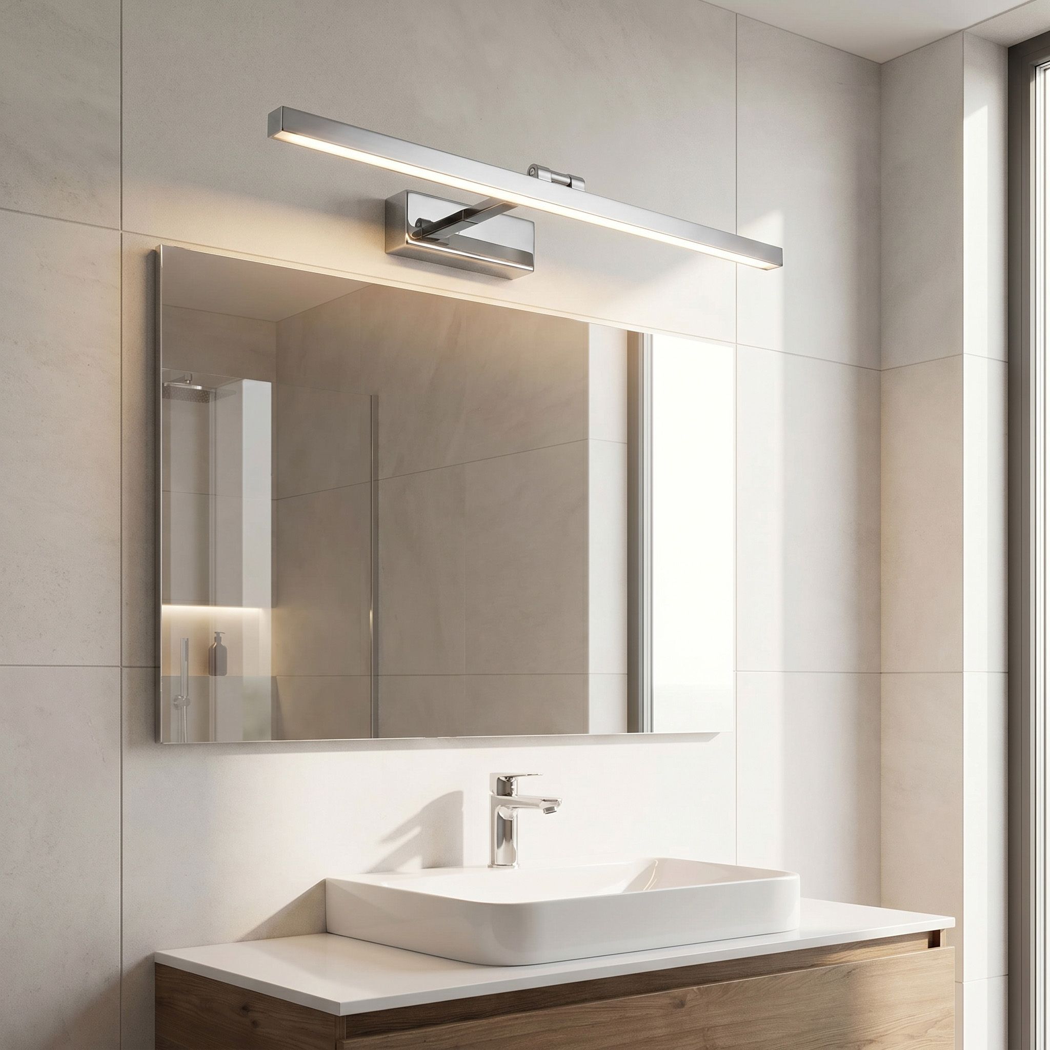 Sieninis šviestuvas Toolight Vonios sieninis LED šviestuvas APP1859-1W 80 cm Chrome aprašymas - Prekės nuotrauka